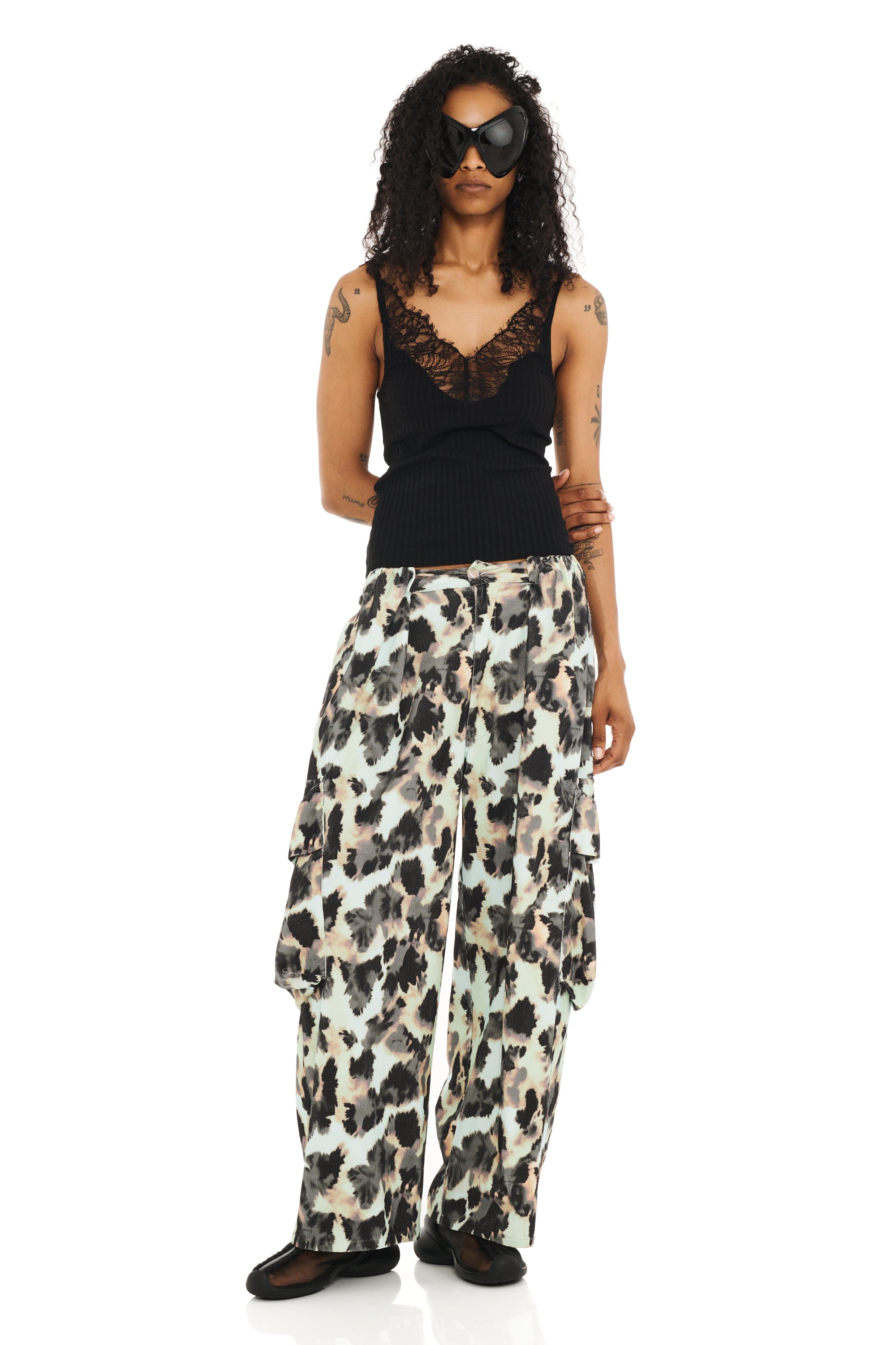SNOW LEOPARD PLEATED CARGO PANT | COLLINA STRADA