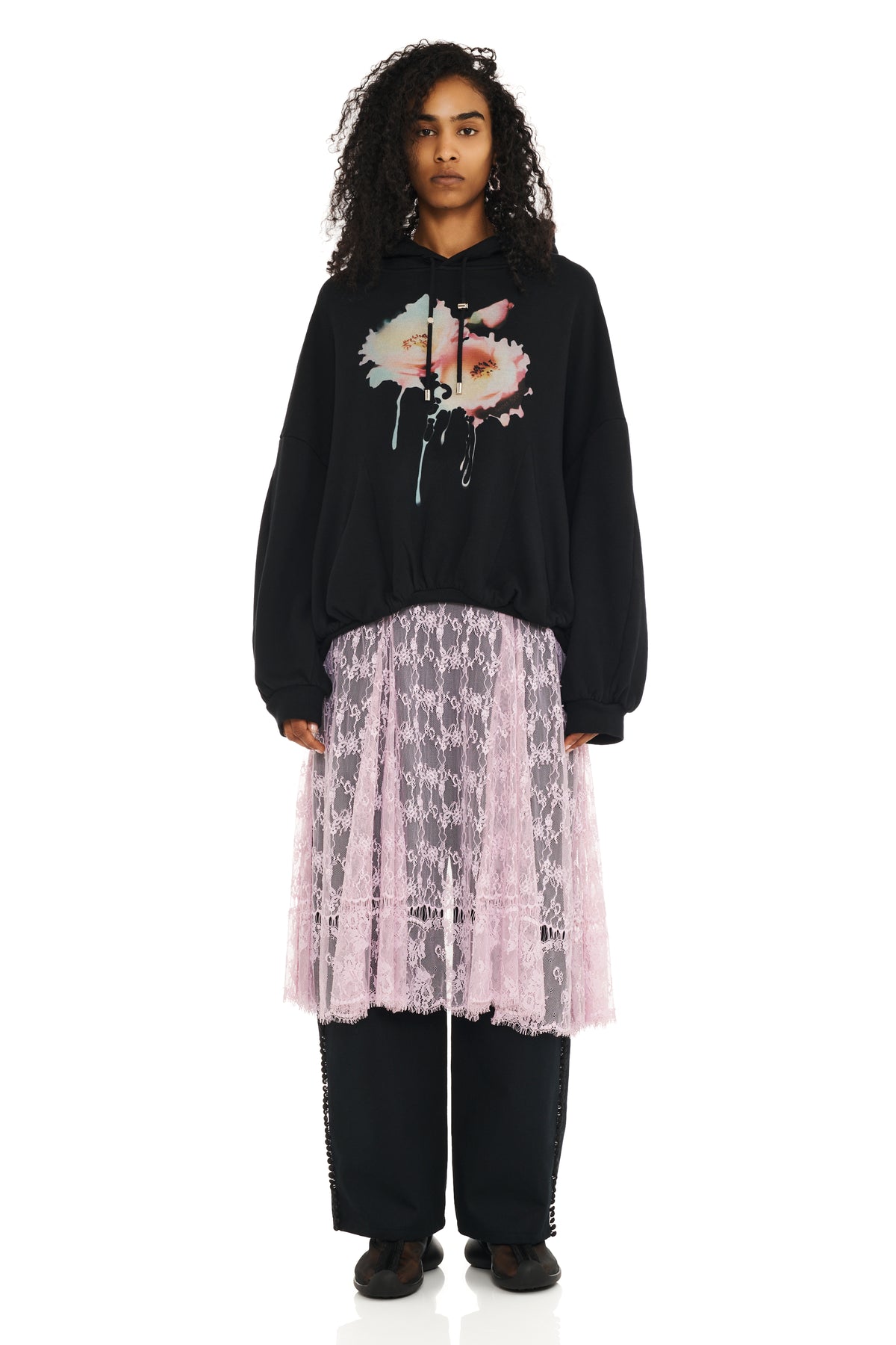 FLOWER DREAM GATHERED HOODIE