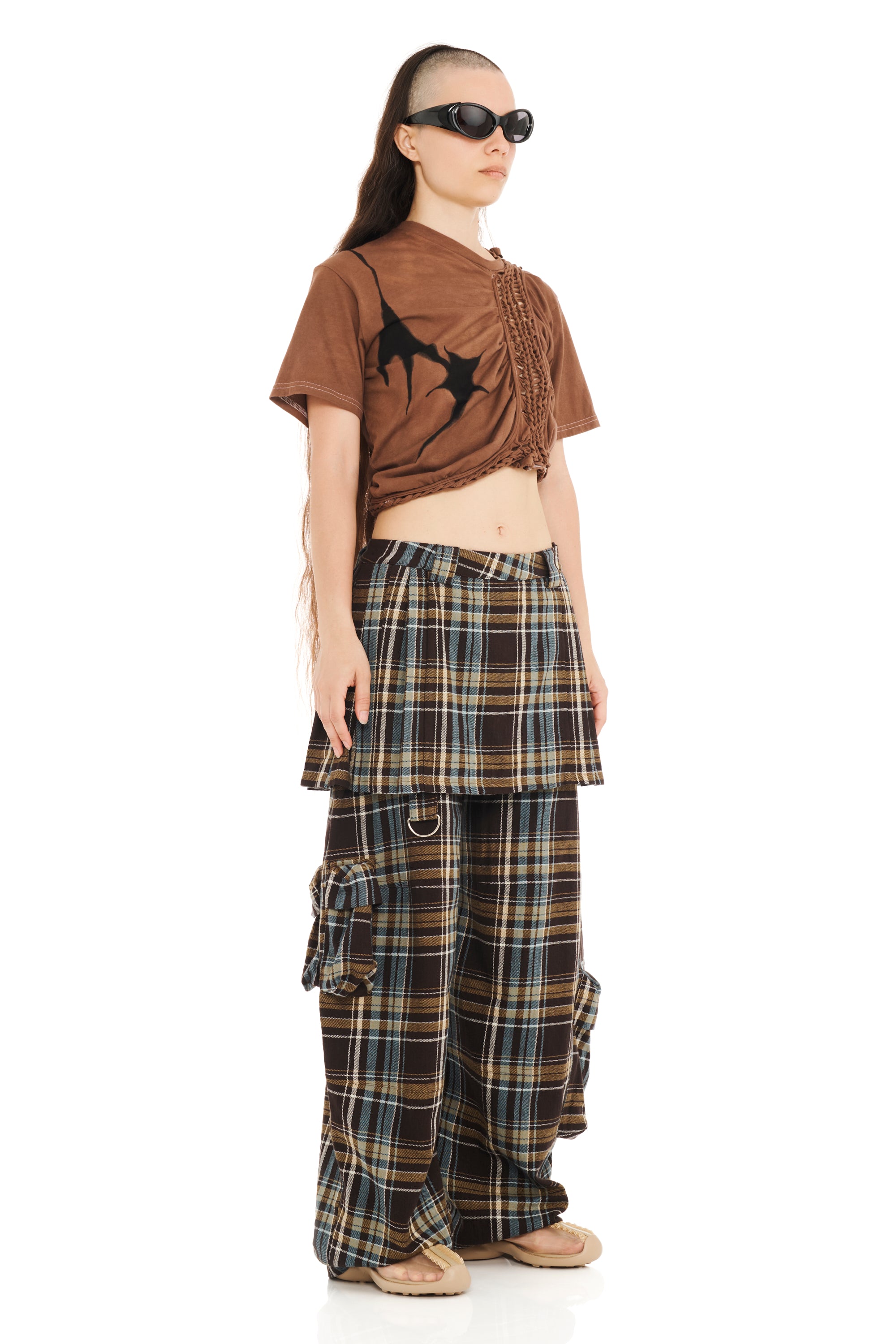 LOAM PLAID LAWN SKIRT CARGO PANT