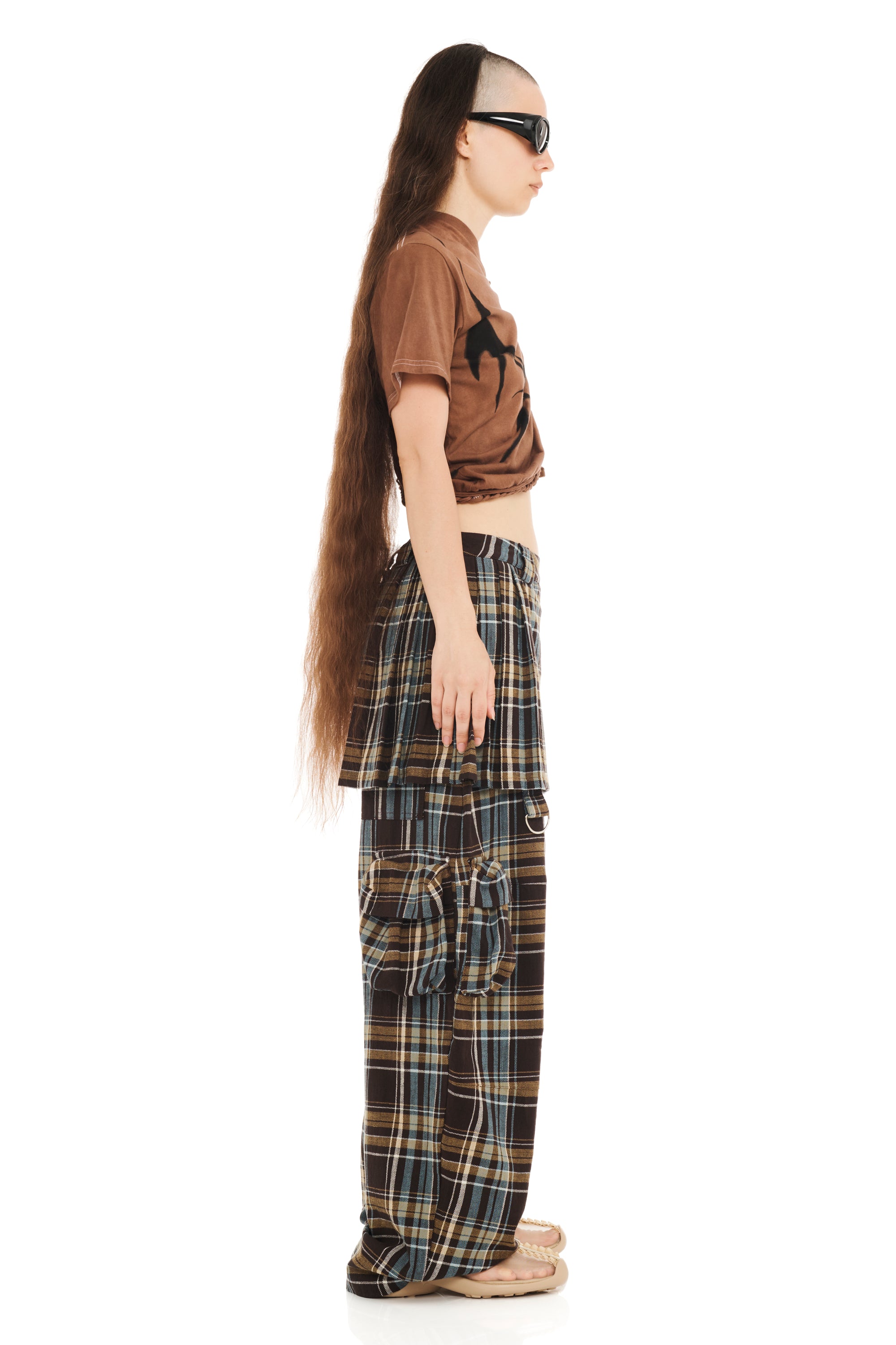 LOAM PLAID LAWN SKIRT CARGO PANT