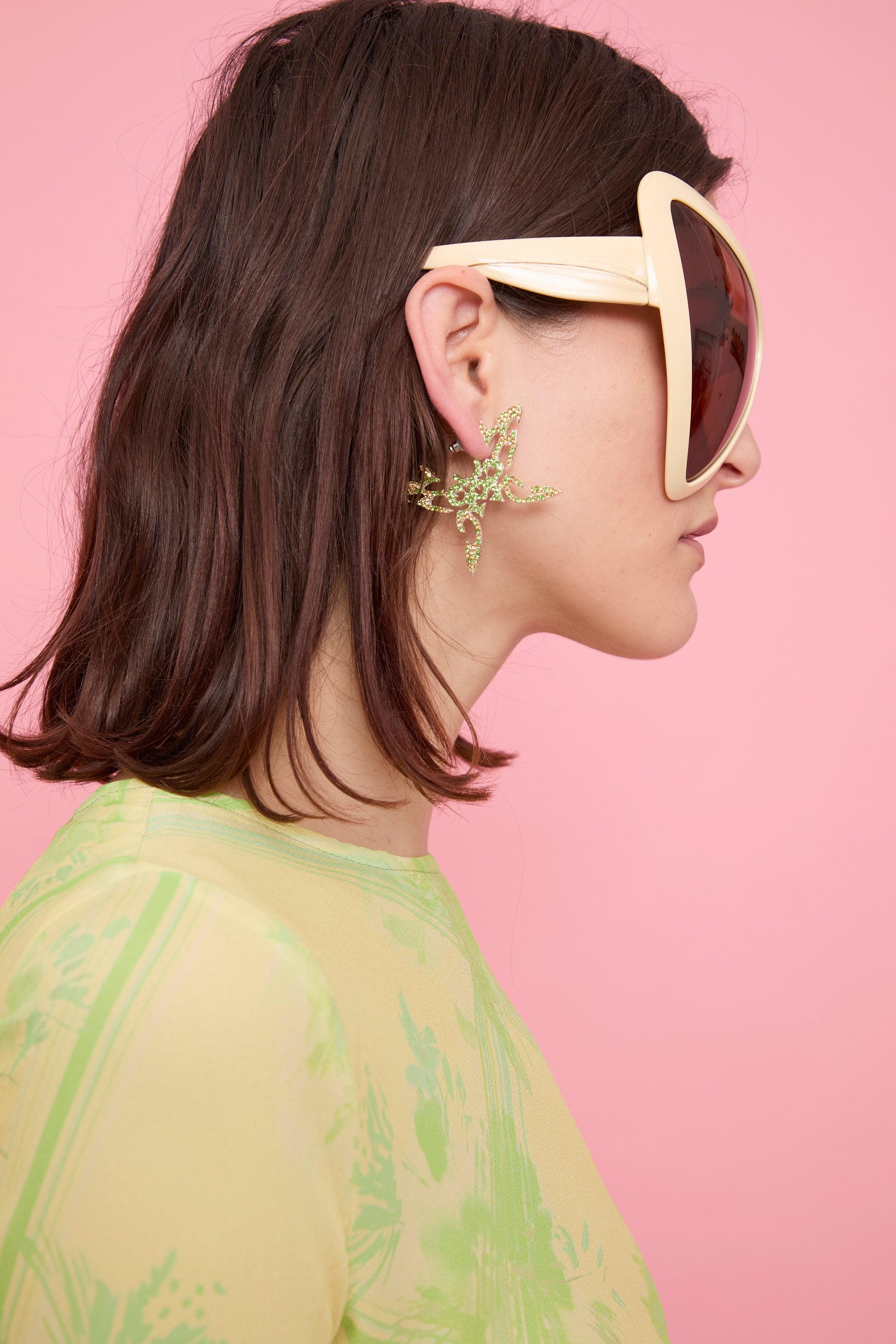 APPLE GREEN BUTTERFLY TATTOO EARRINGS