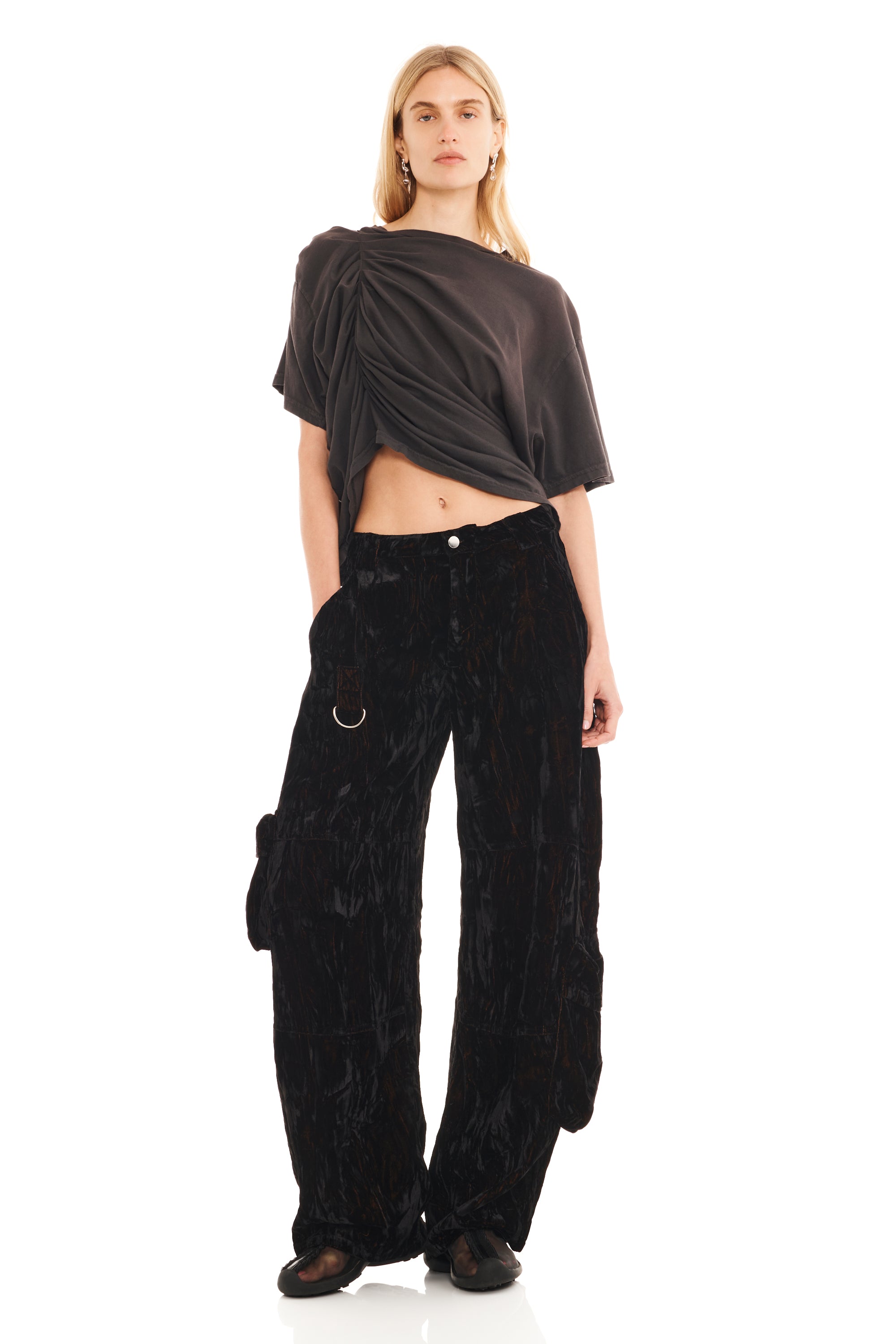 パンツ COLLINA STRADA VELVET PANT BLACK VELVET LAWN CARGO PANT | COLLINA STRADA