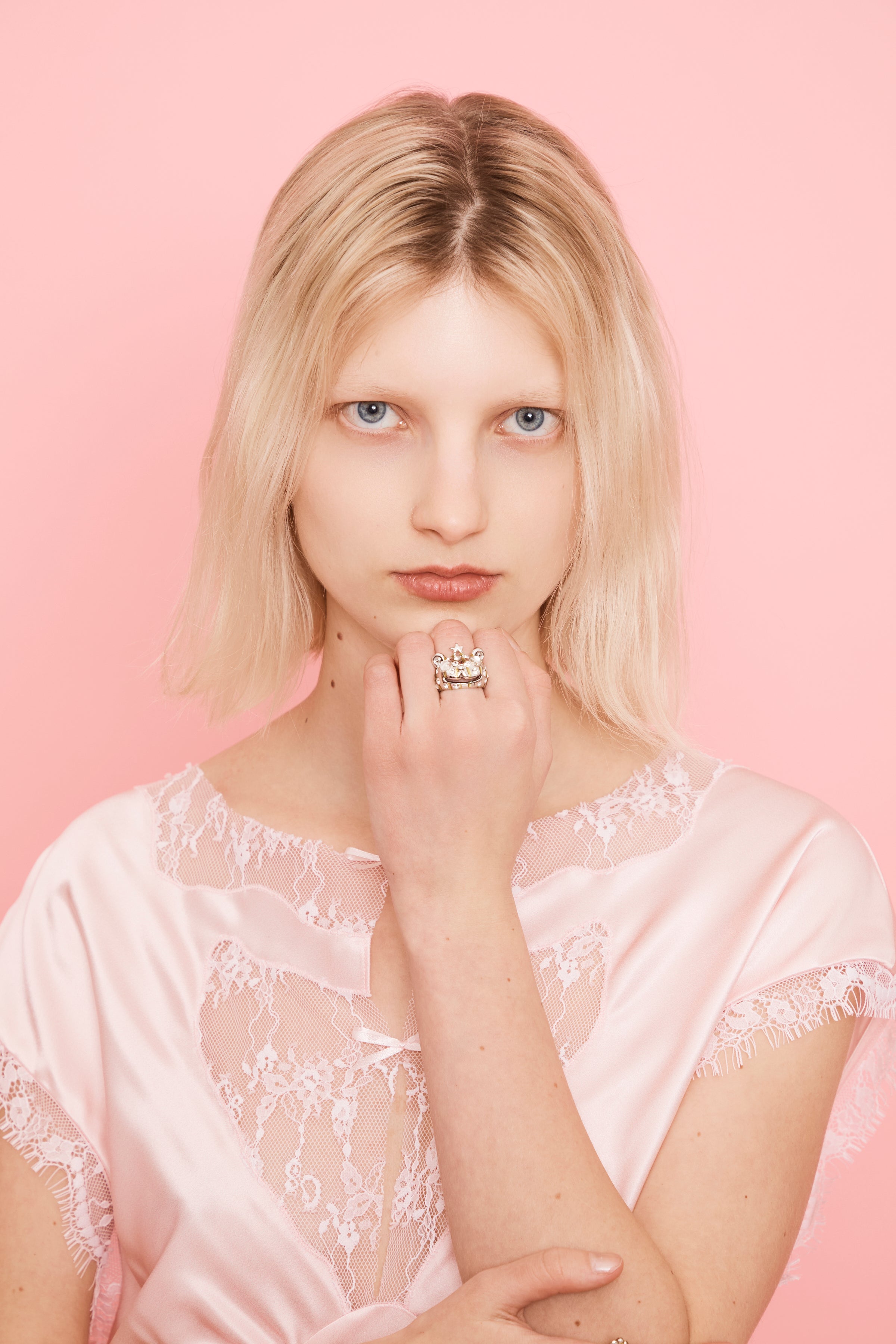 GOLD STRIPE FRECKLES PRINCESS BEAR RING
