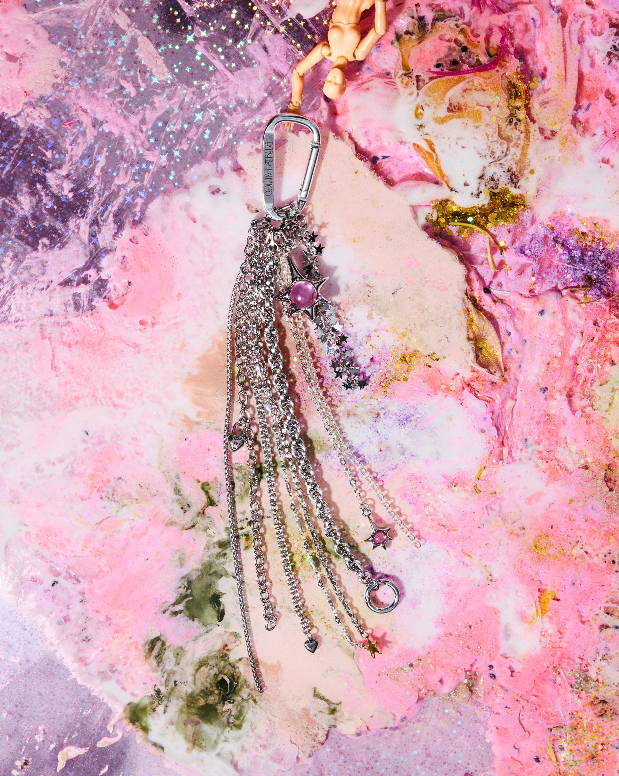 SILVER COSMIC DROP KEYRING
