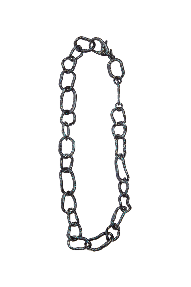 BLACK SEA GLITTER CRUSHED CHAIN NECKLACE