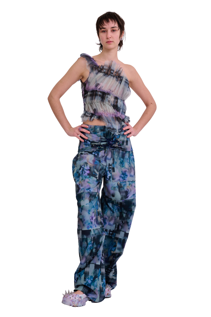 NAVY GARDEN BLUR BUNGEE PANT