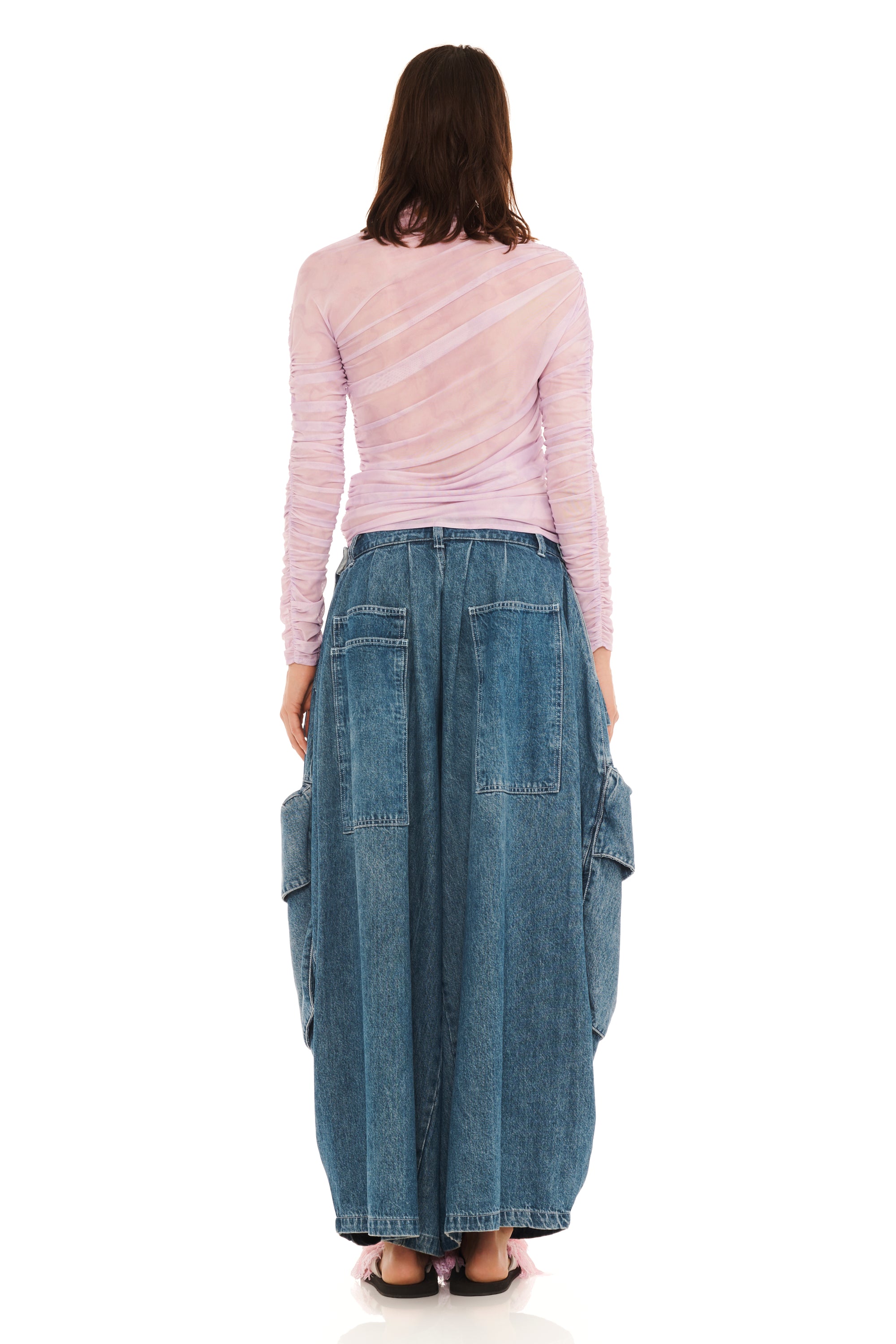 LILAC FLORAL SCRIBBLE NETTLE L/S TOP