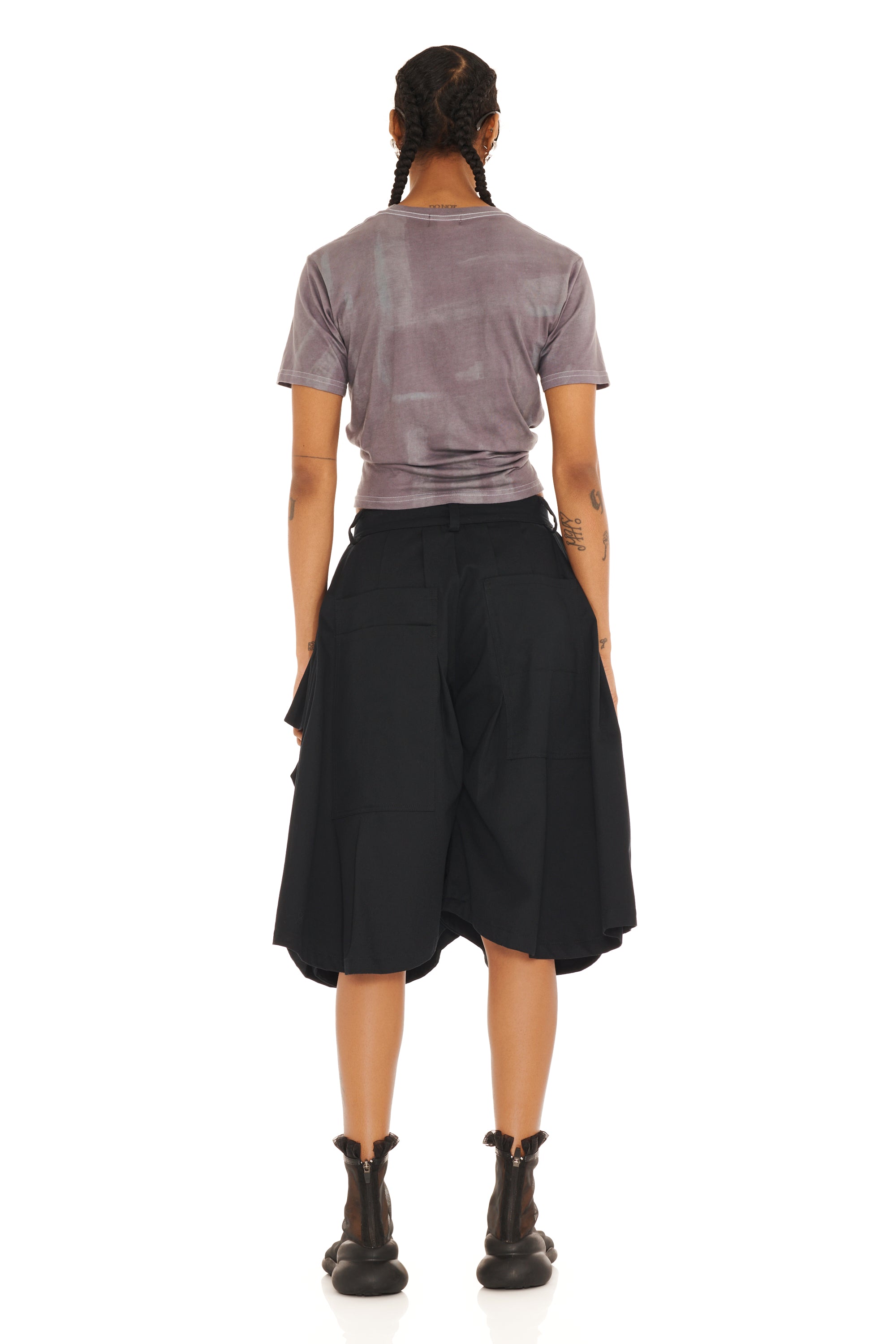 BLACK DENIM HAZEL CARGO SHORT