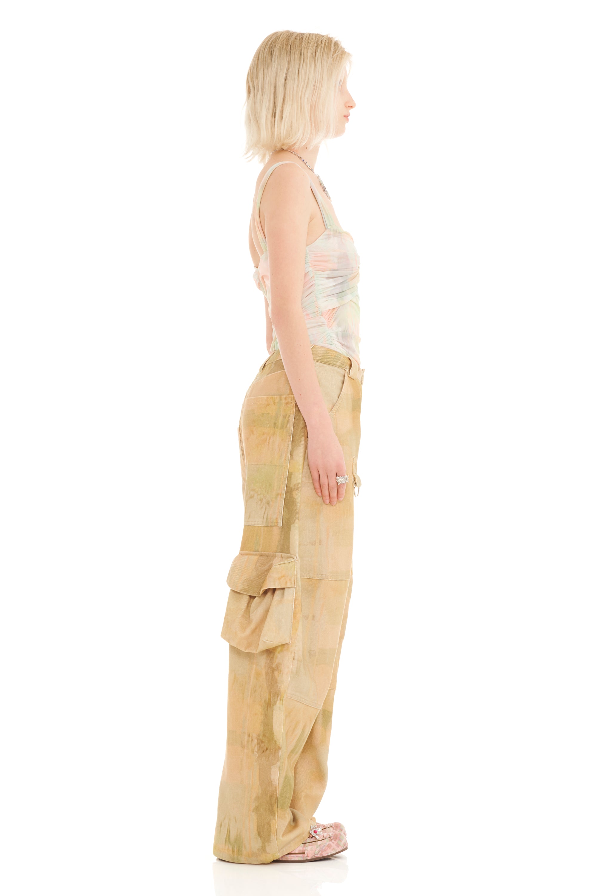 Collina Strada Lawn Cargo Pant in Olive Gua Sha