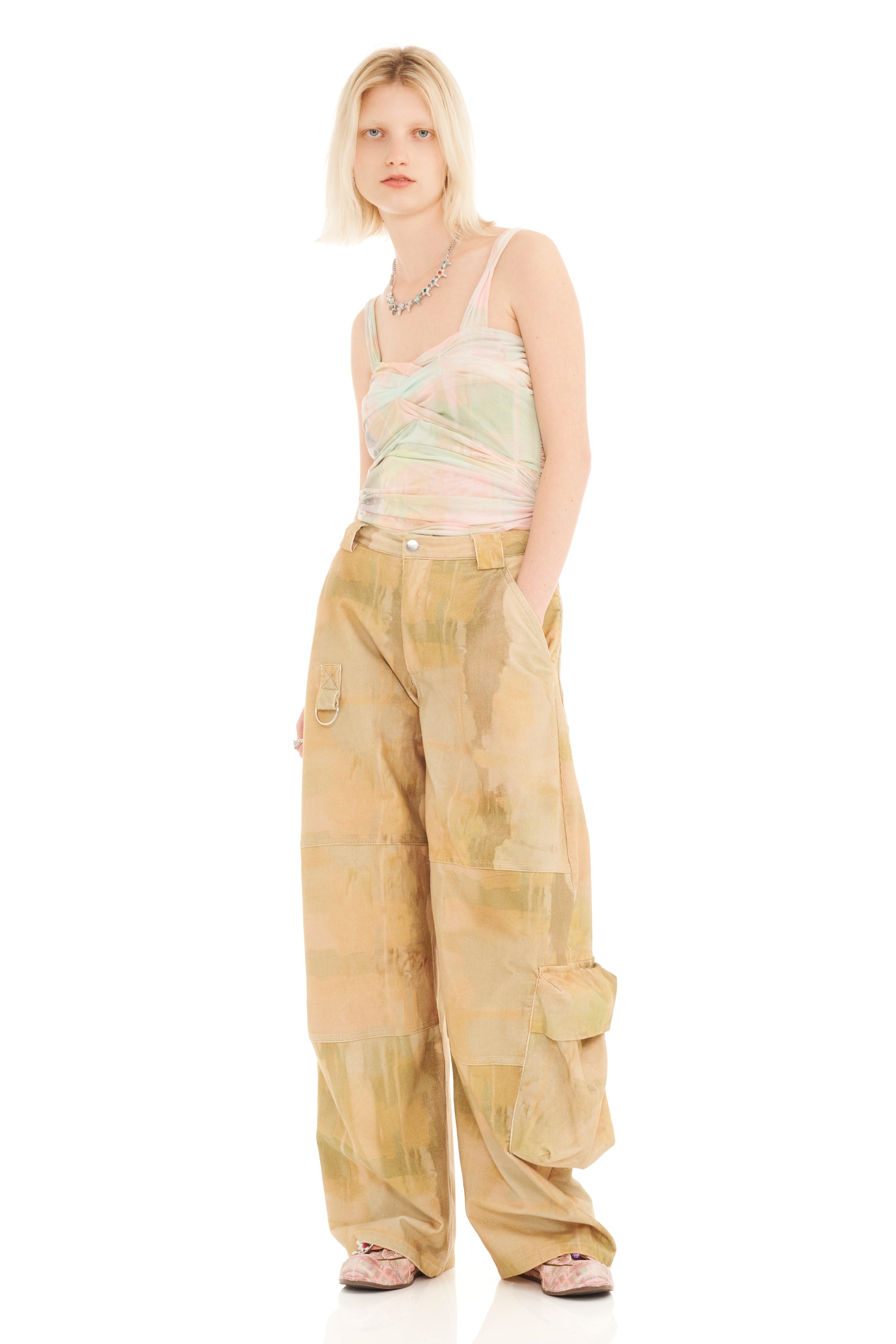 Collina Strada Lawn Cargo Pant in Olive Gua Sha
