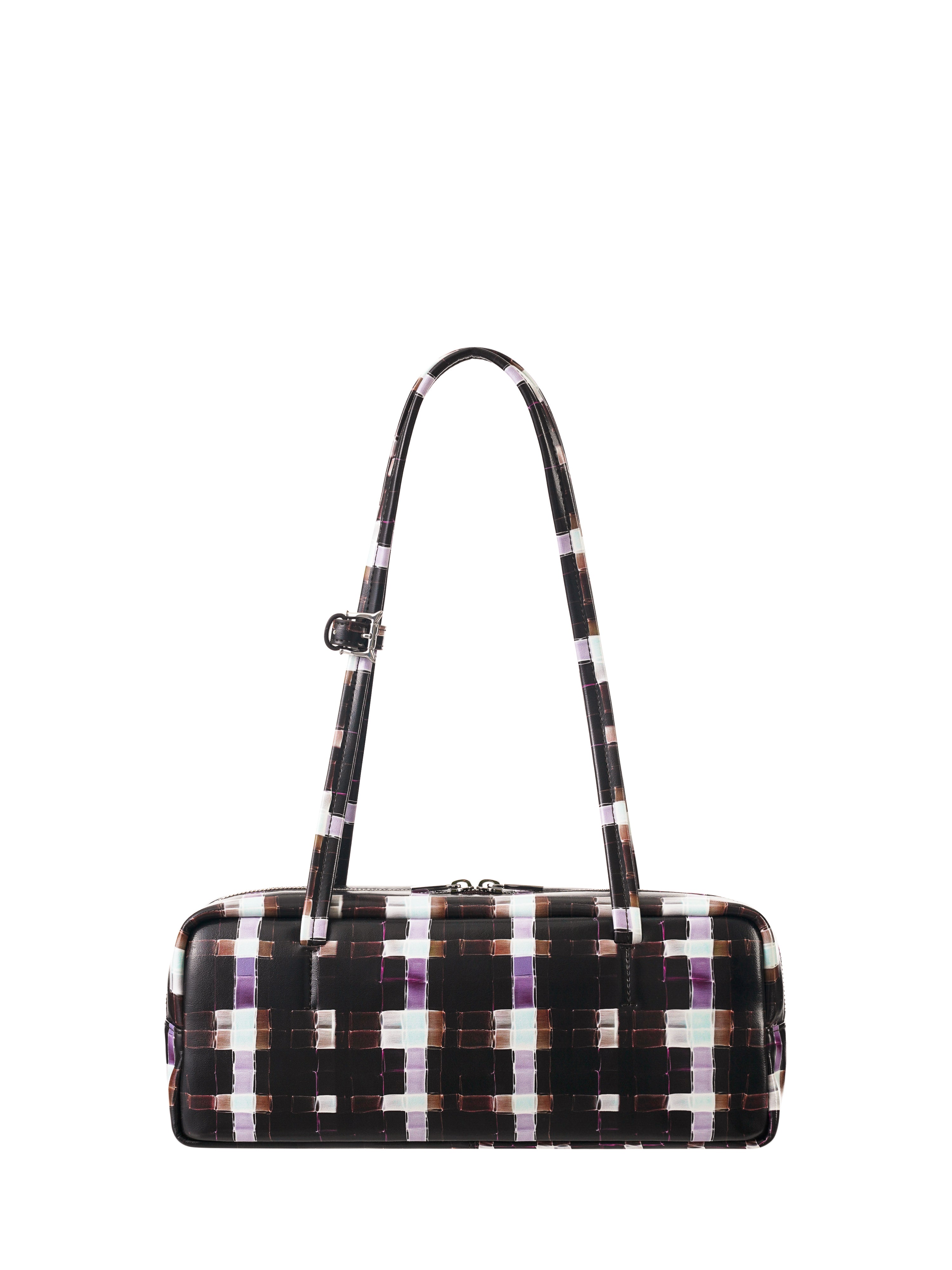 CHOCOLATE PAINTED PLAID BAGUETTE BAG