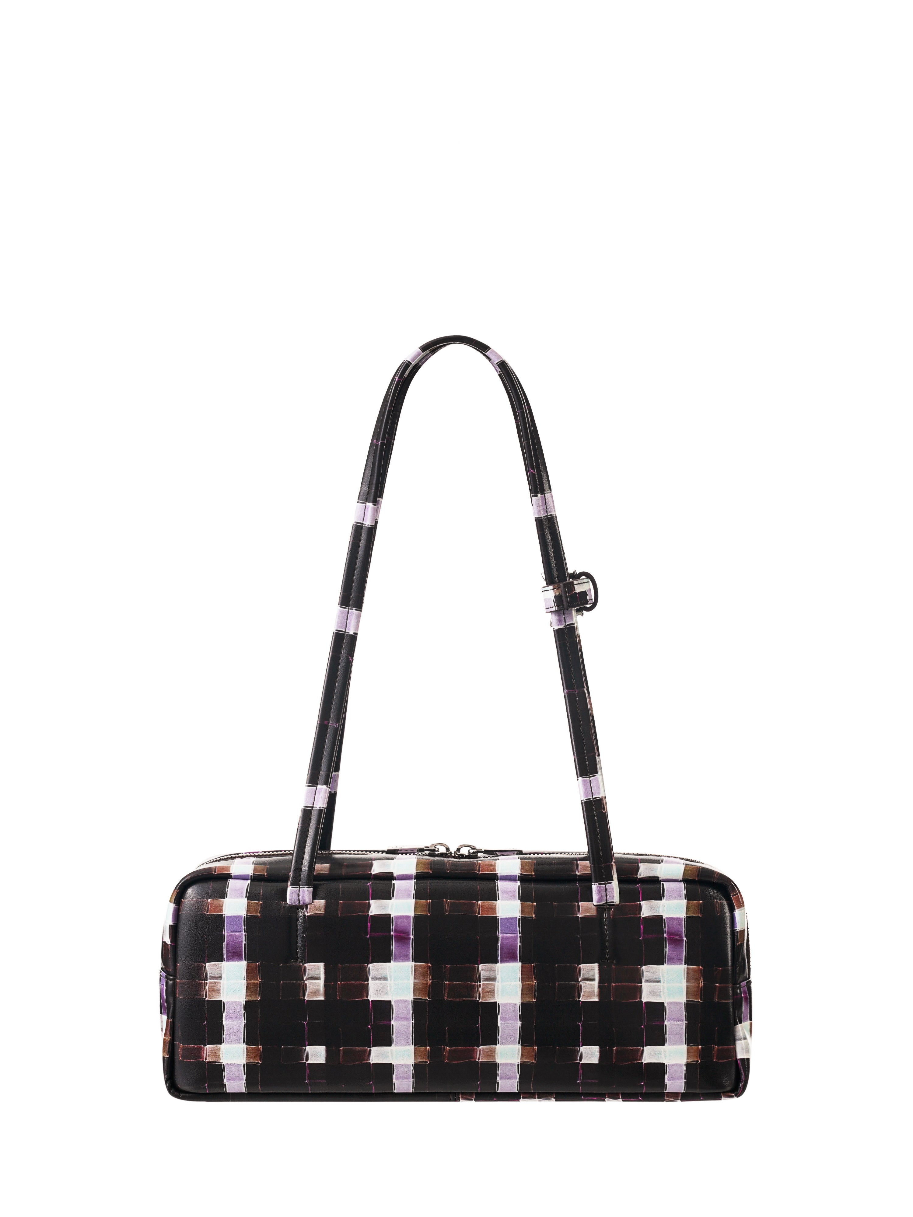 CHOCOLATE PAINTED PLAID BAGUETTE BAG