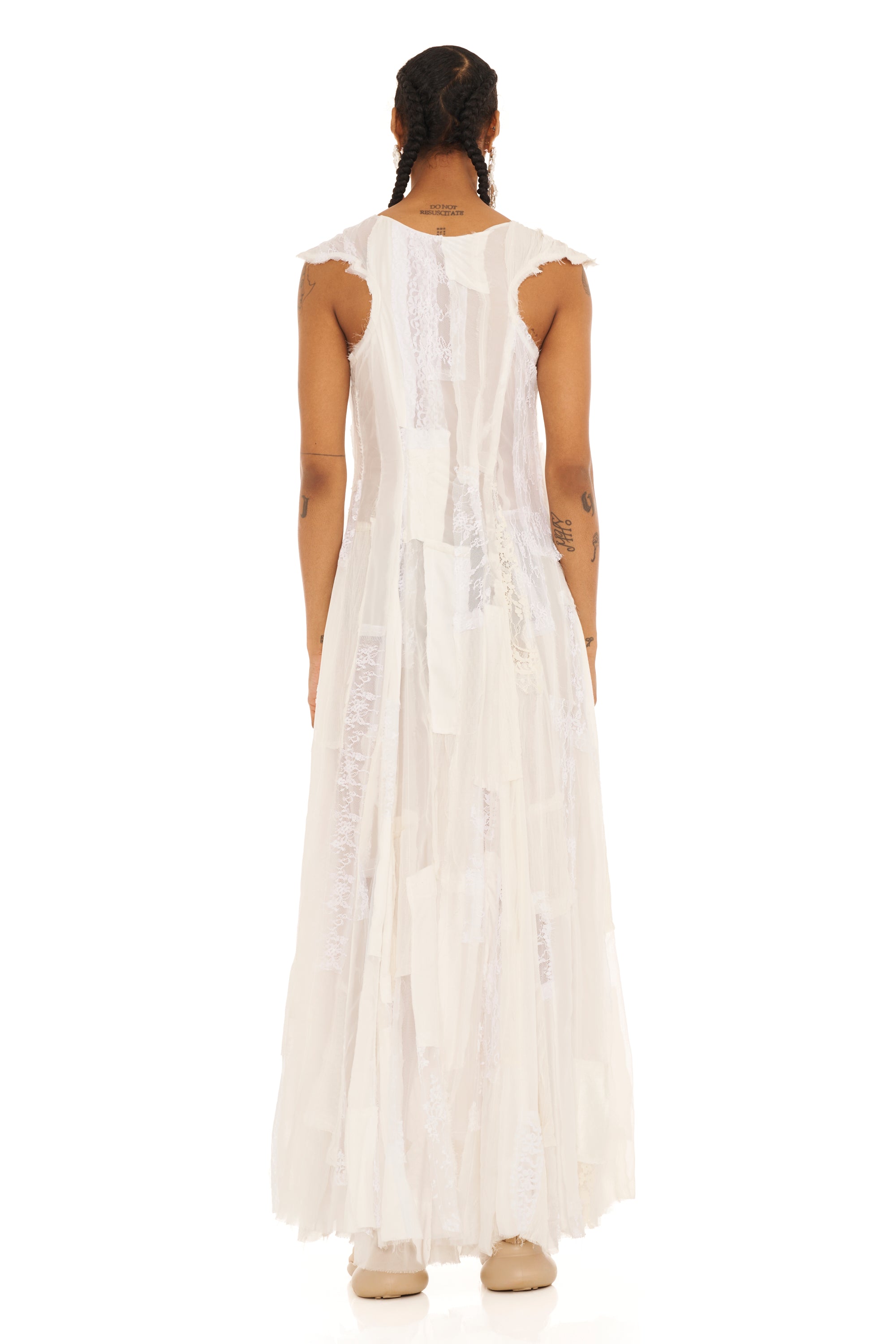 WHITE DEADSTOCK PRIMROSE DRESS