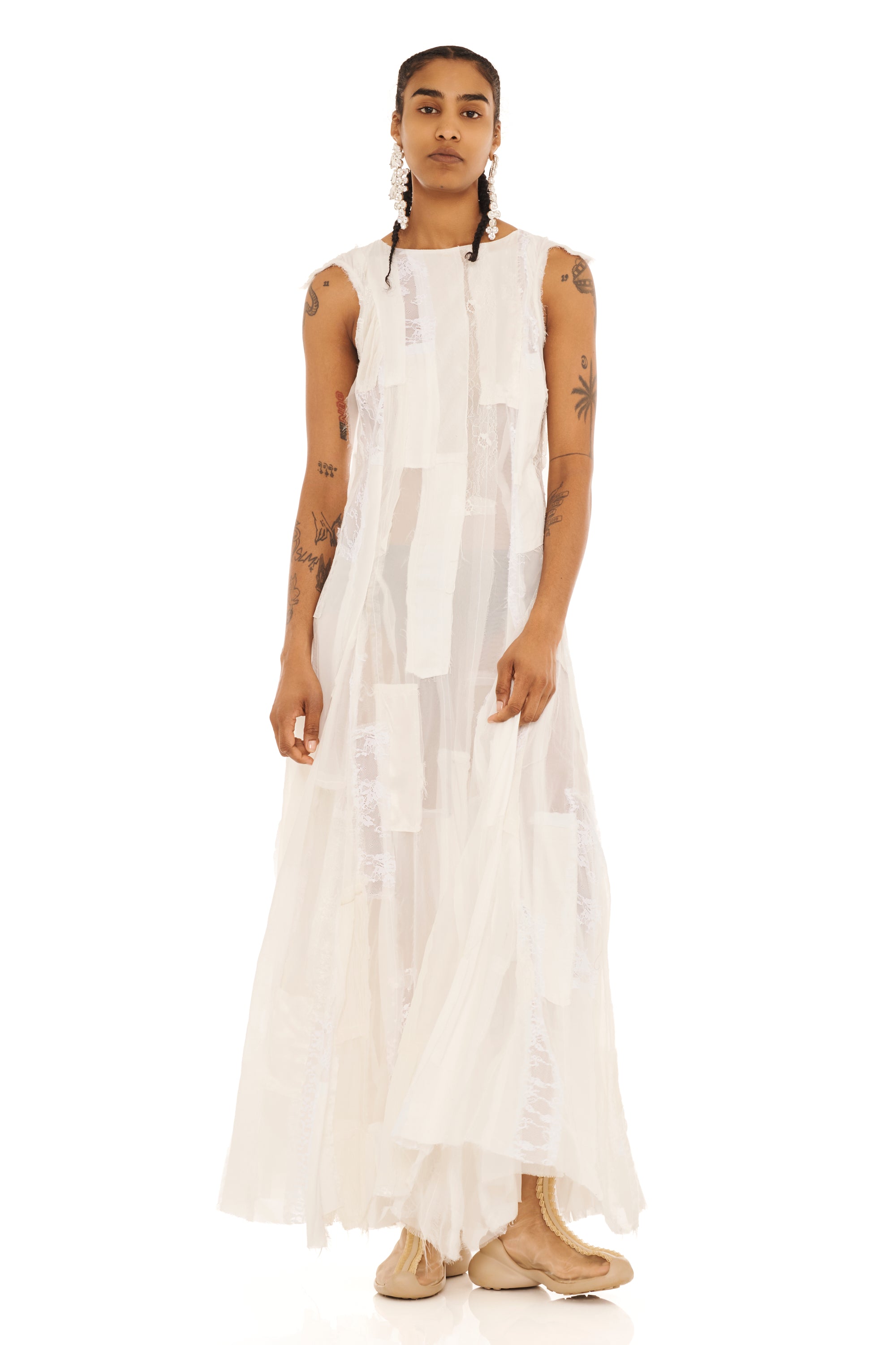 WHITE DEADSTOCK PRIMROSE DRESS