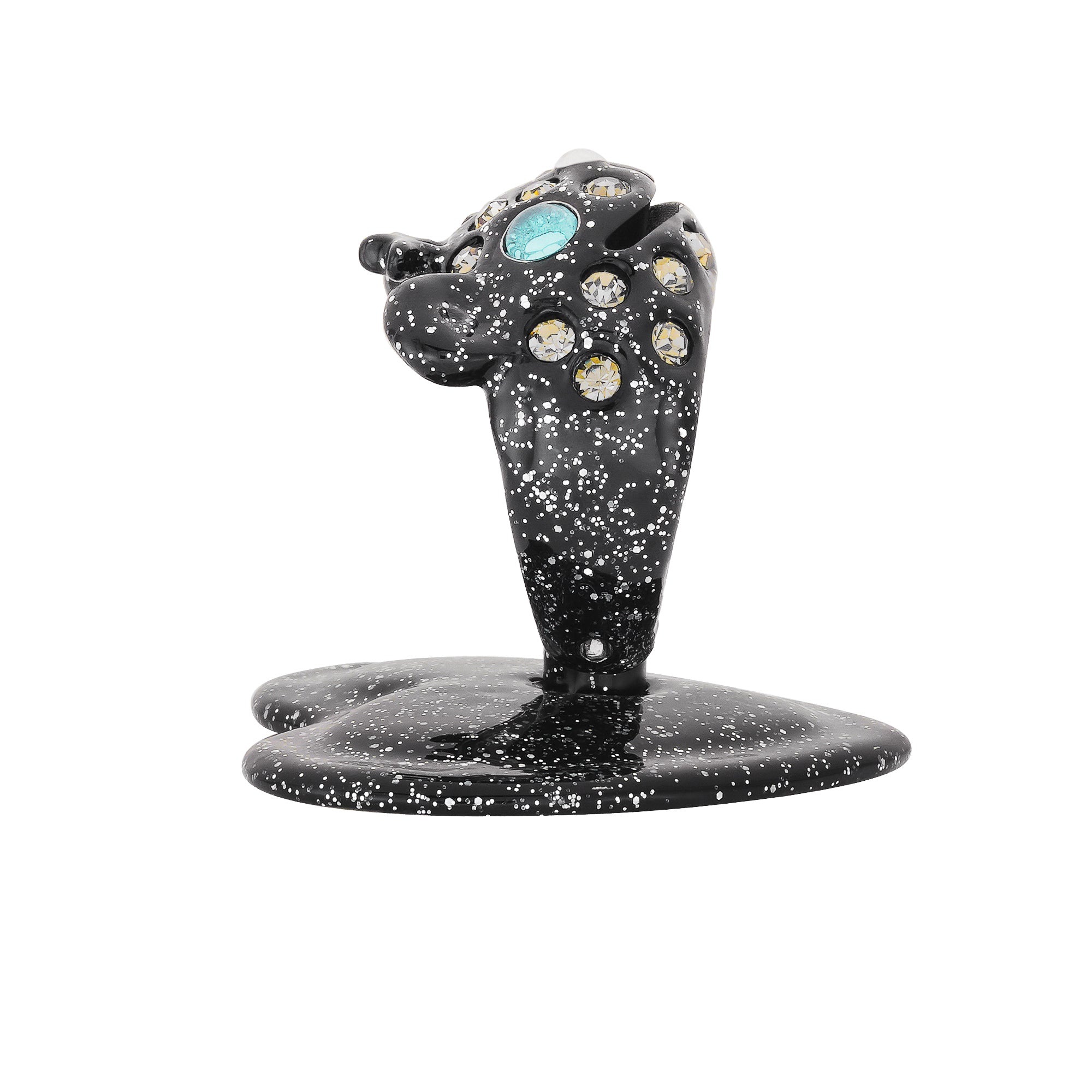 GLITTER BLACK PRINCESS BEAR GRIP RING