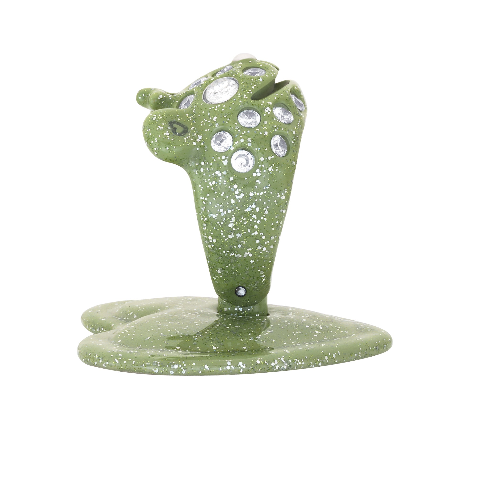 GLITTER GREEN PRINCESS BEAR GRIP RING