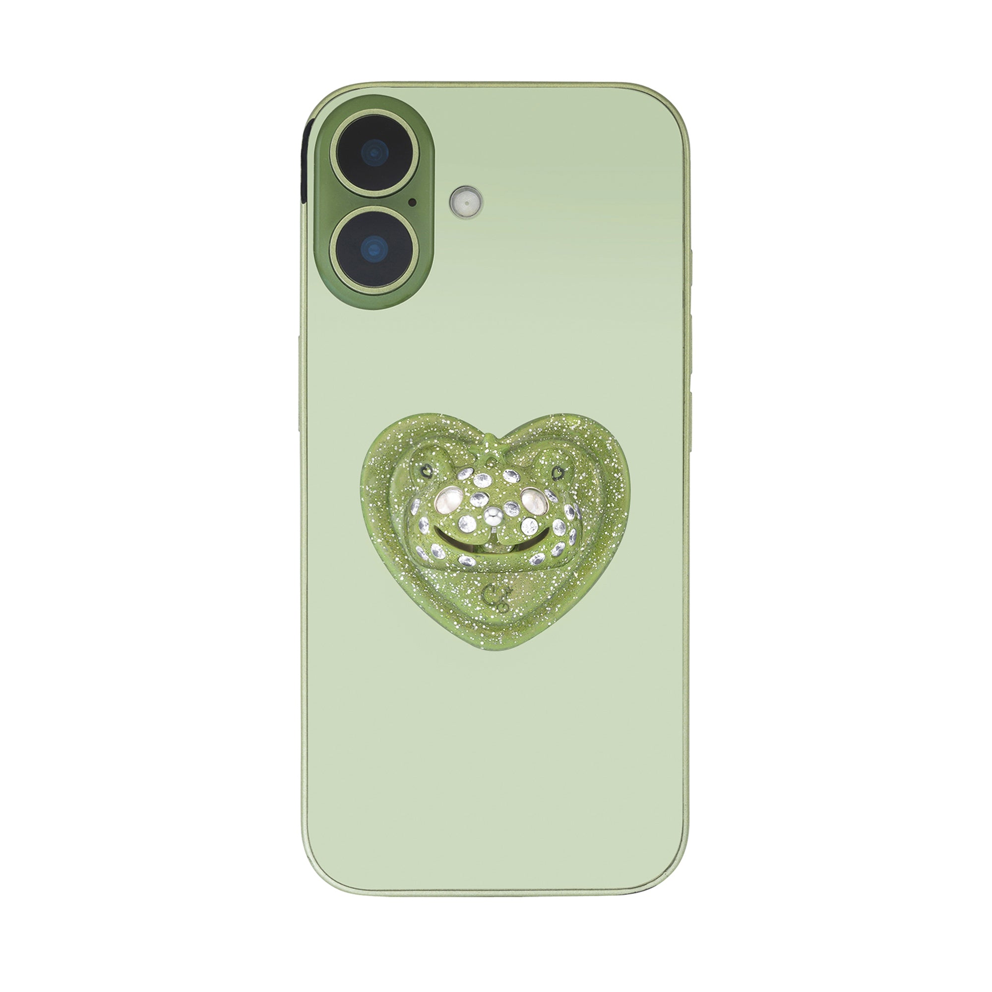 GLITTER GREEN PRINCESS BEAR GRIP RING