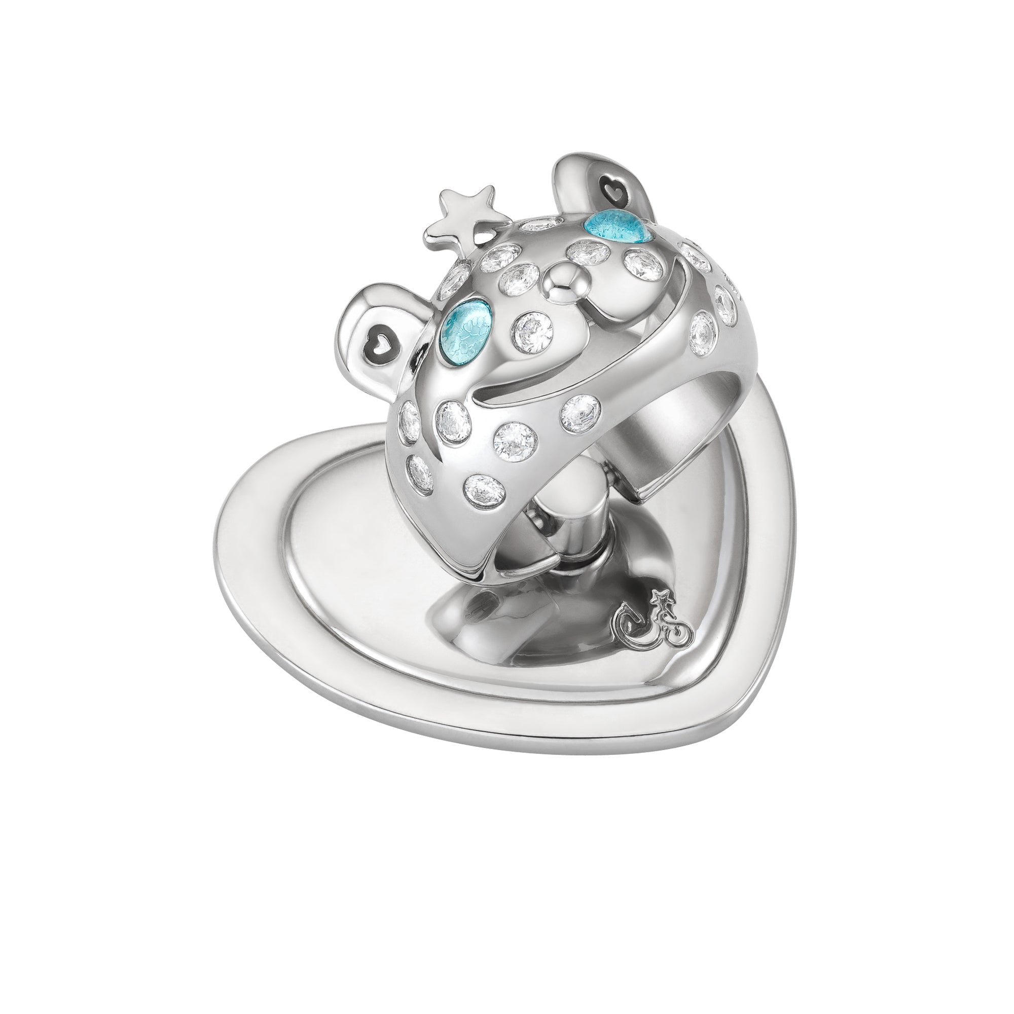 SILVER PRINCESS BEAR GRIP RING