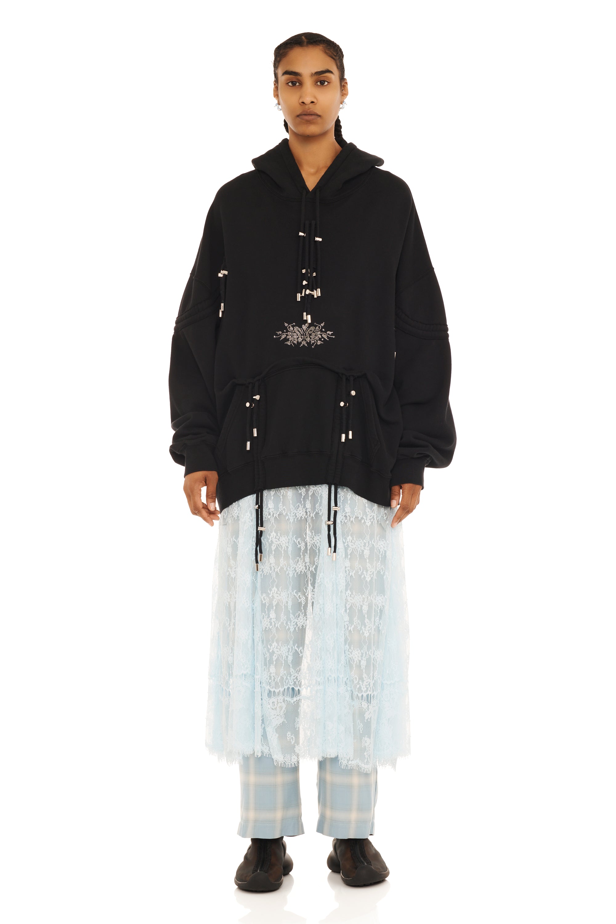 RHINESTONE BLACK BURST HOODIE