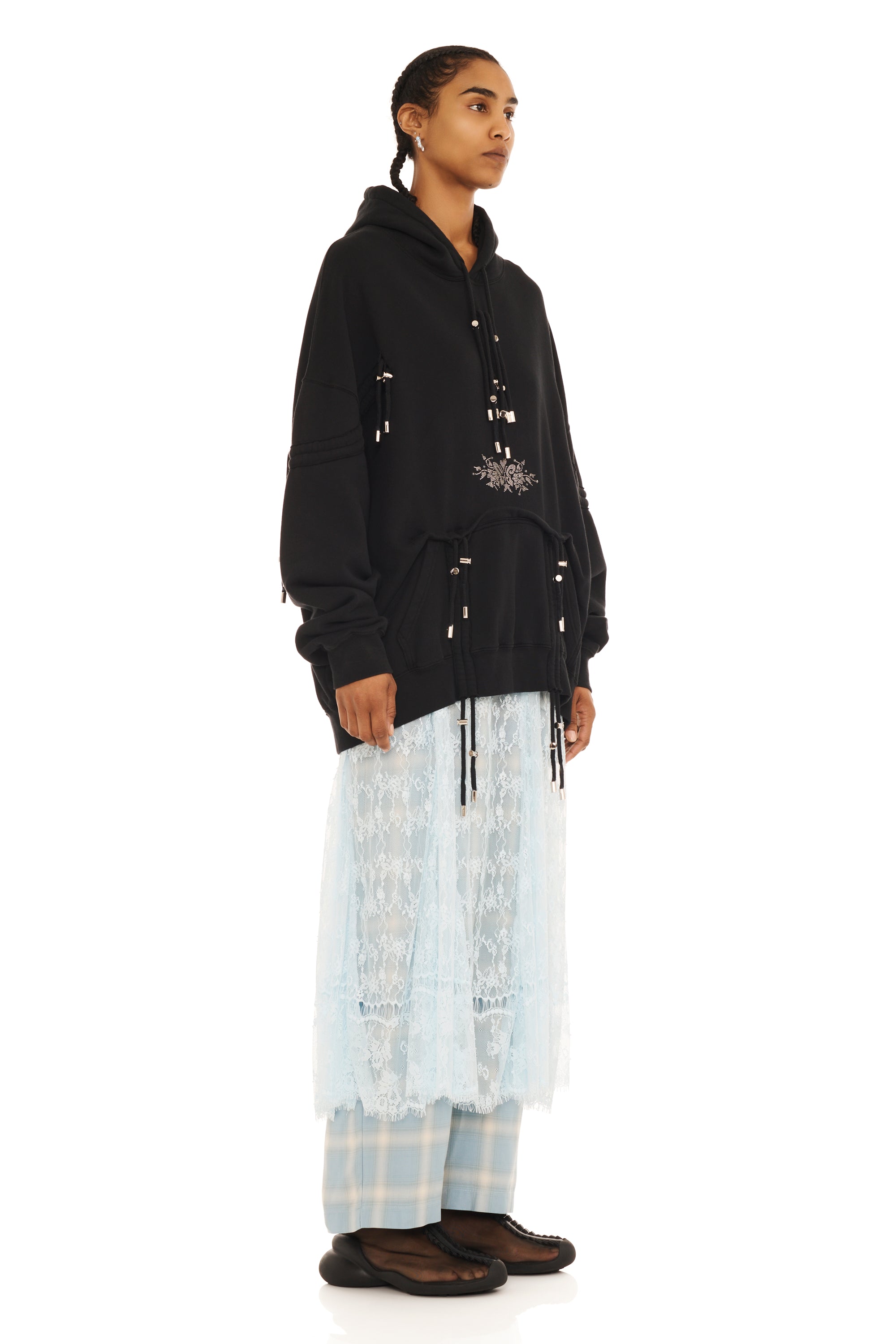 RHINESTONE BLACK BURST HOODIE