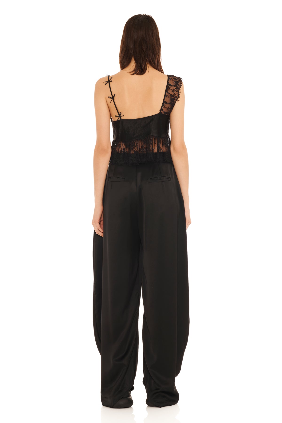 BLACK SATIN SIMONE PANT