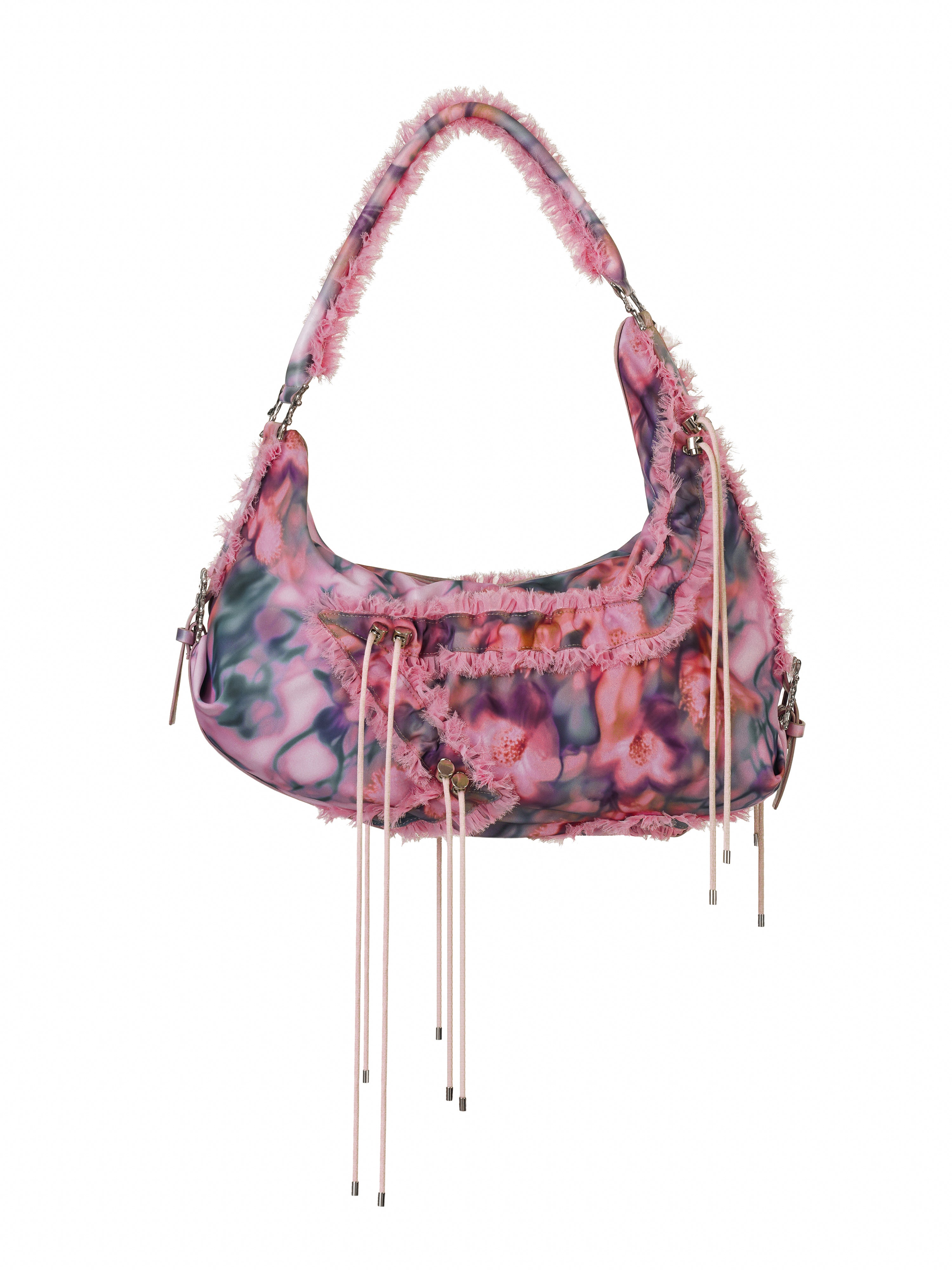 PINK BARBED FLORAL STAR MUSHY BAG