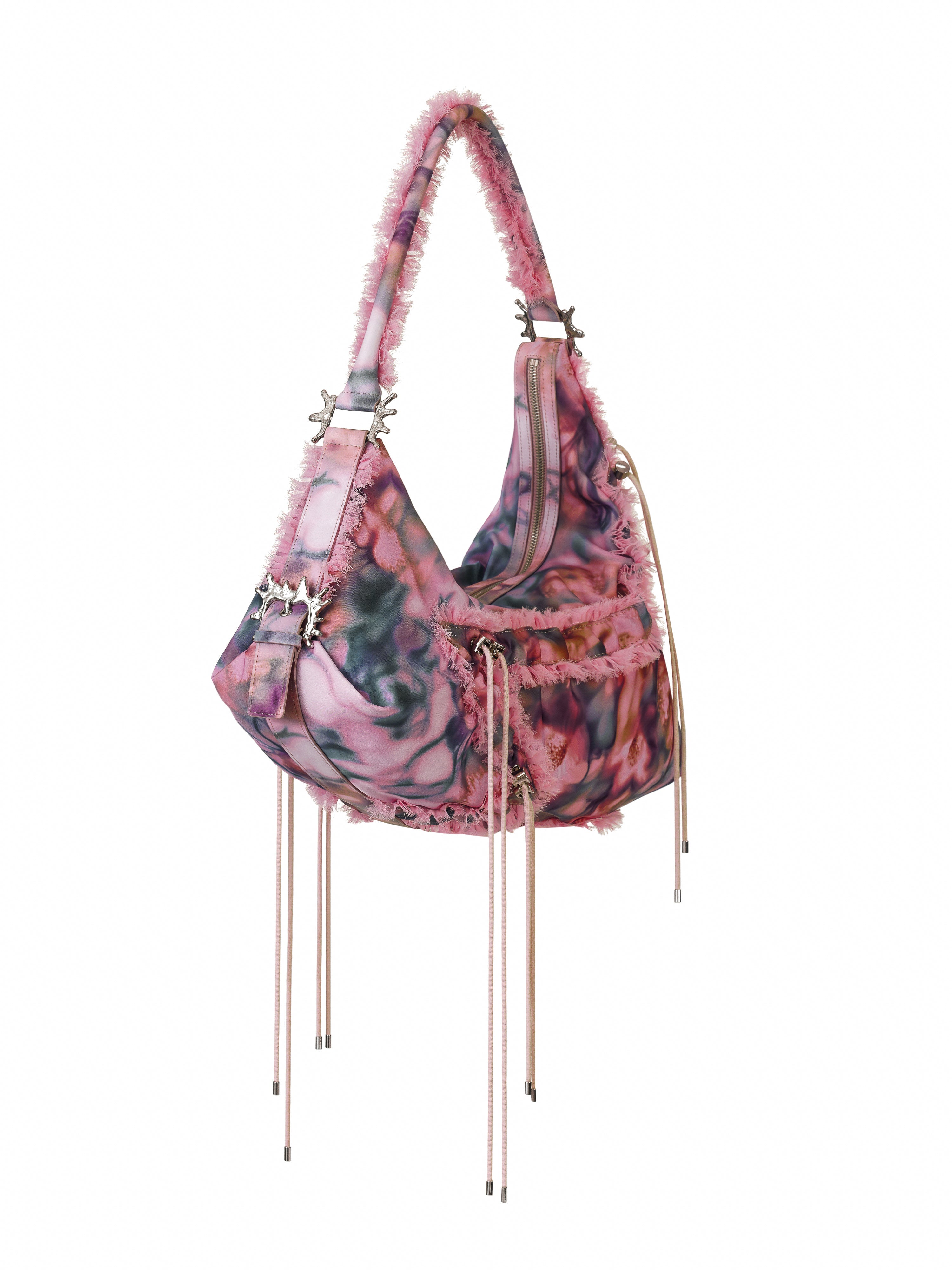 PINK BARBED FLORAL STAR MUSHY BAG