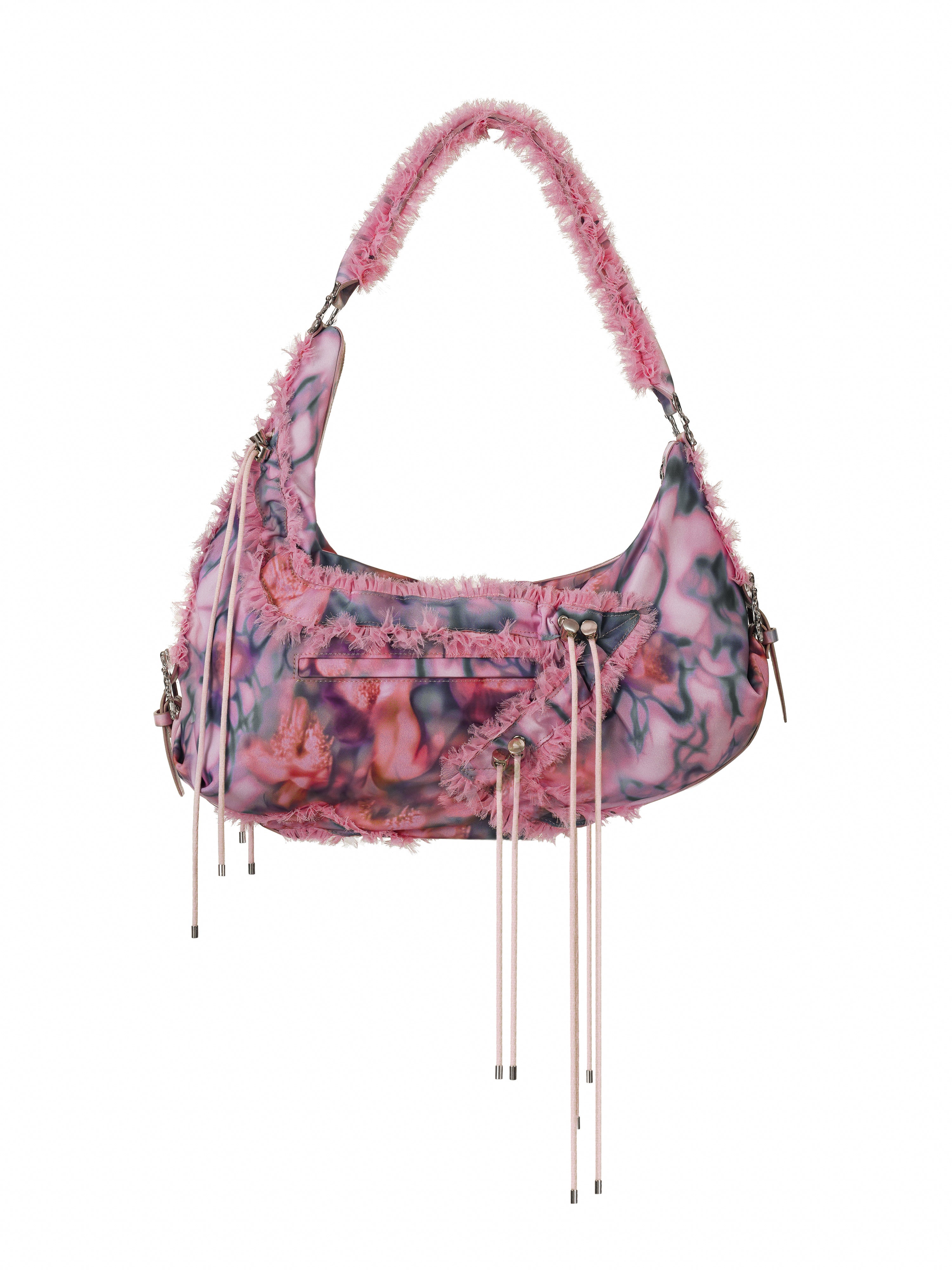 PINK BARBED FLORAL STAR MUSHY BAG