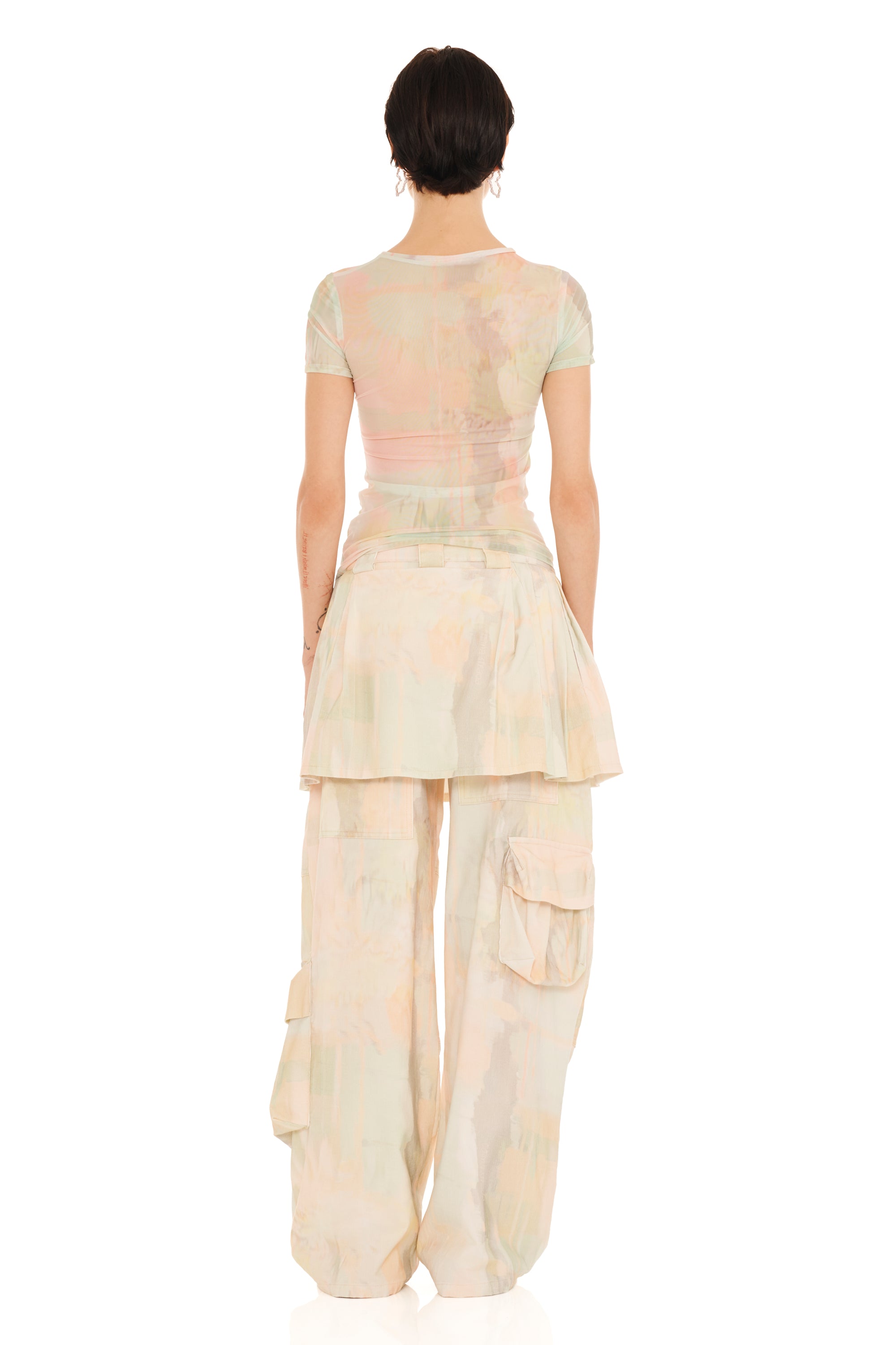 GUA SHA PLAID S/S SERPENTINE TOP