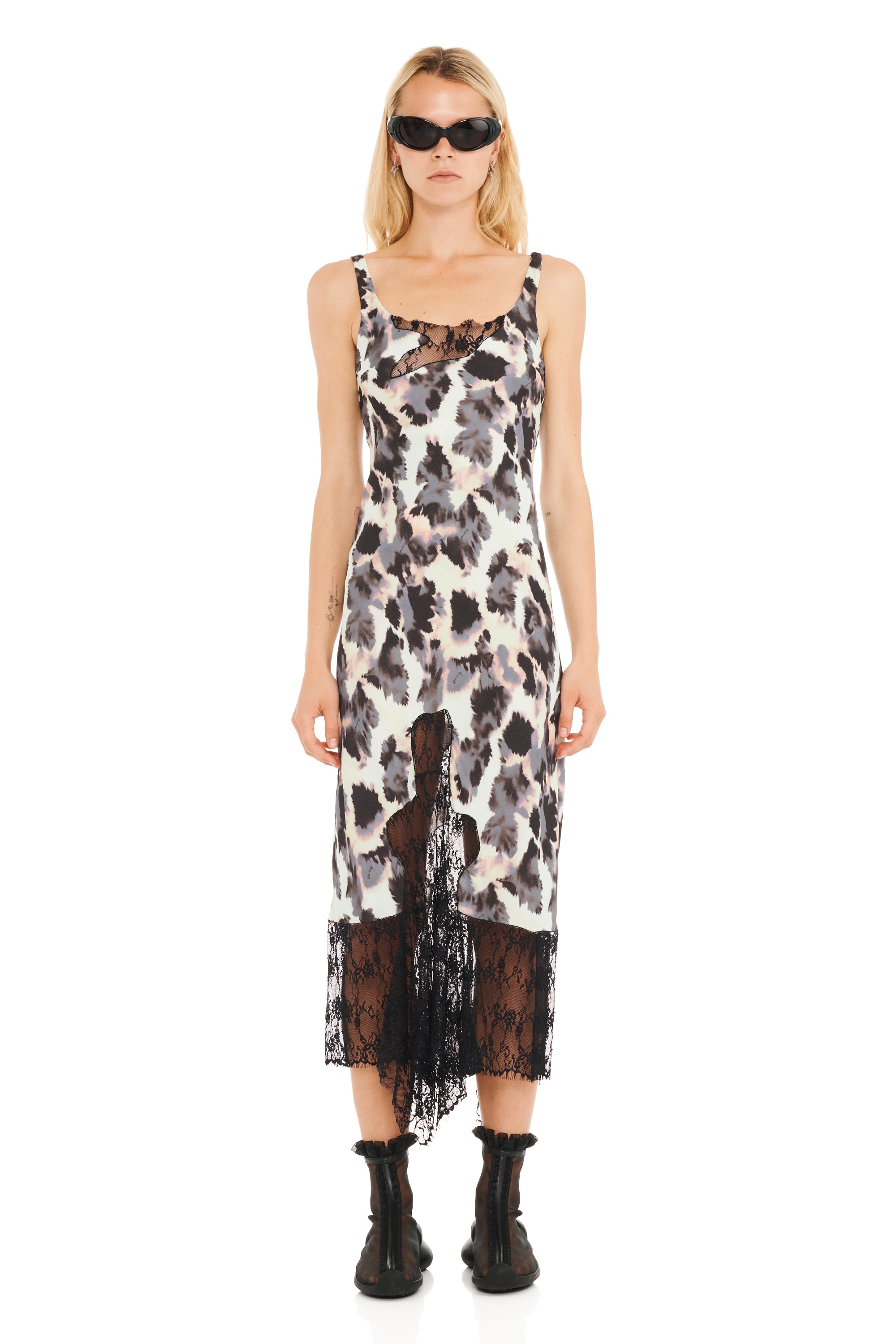 SNOW LEOPARD ANEMONE DRESS