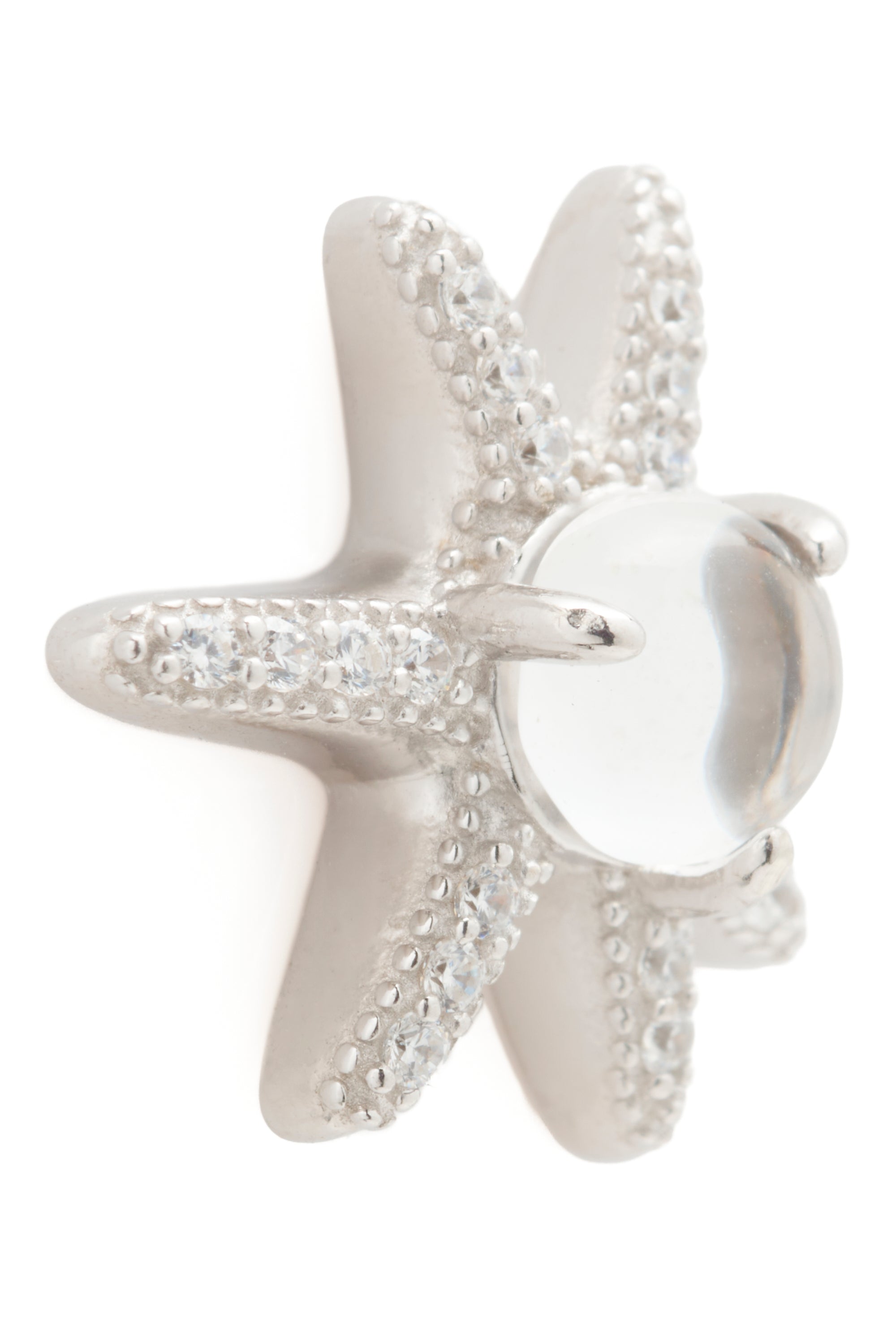 SILVER CLEAR ASTER EARRINGS