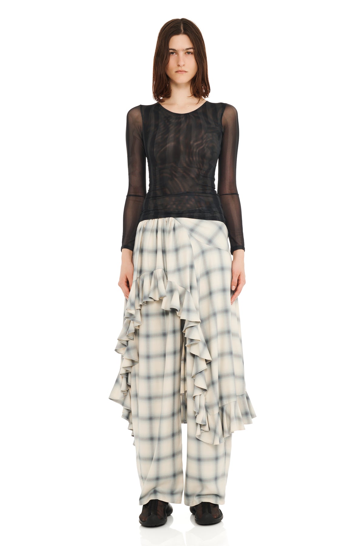 WAVY FLOWER STRIPE CARDIO CREW