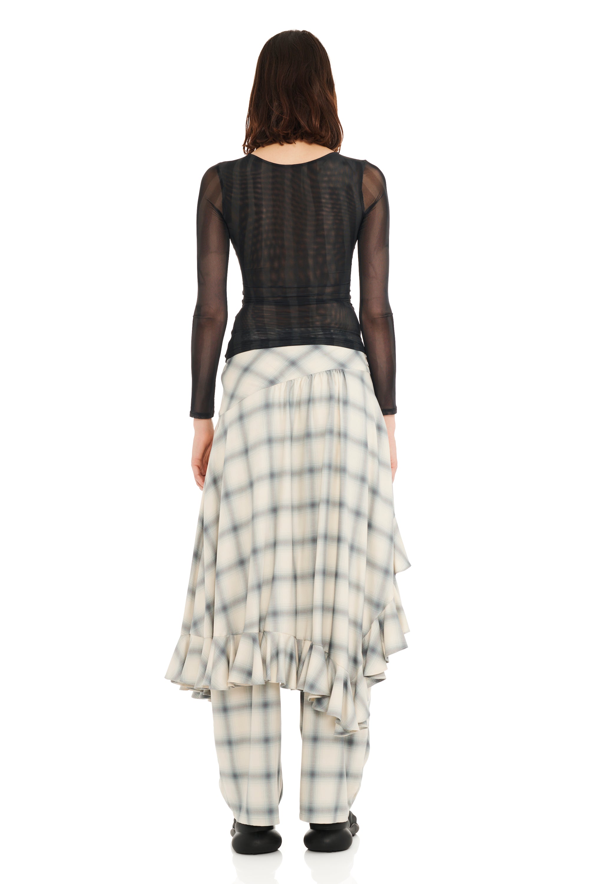 BLACK WAVY FLOWER STRIPE CARDIO CREW