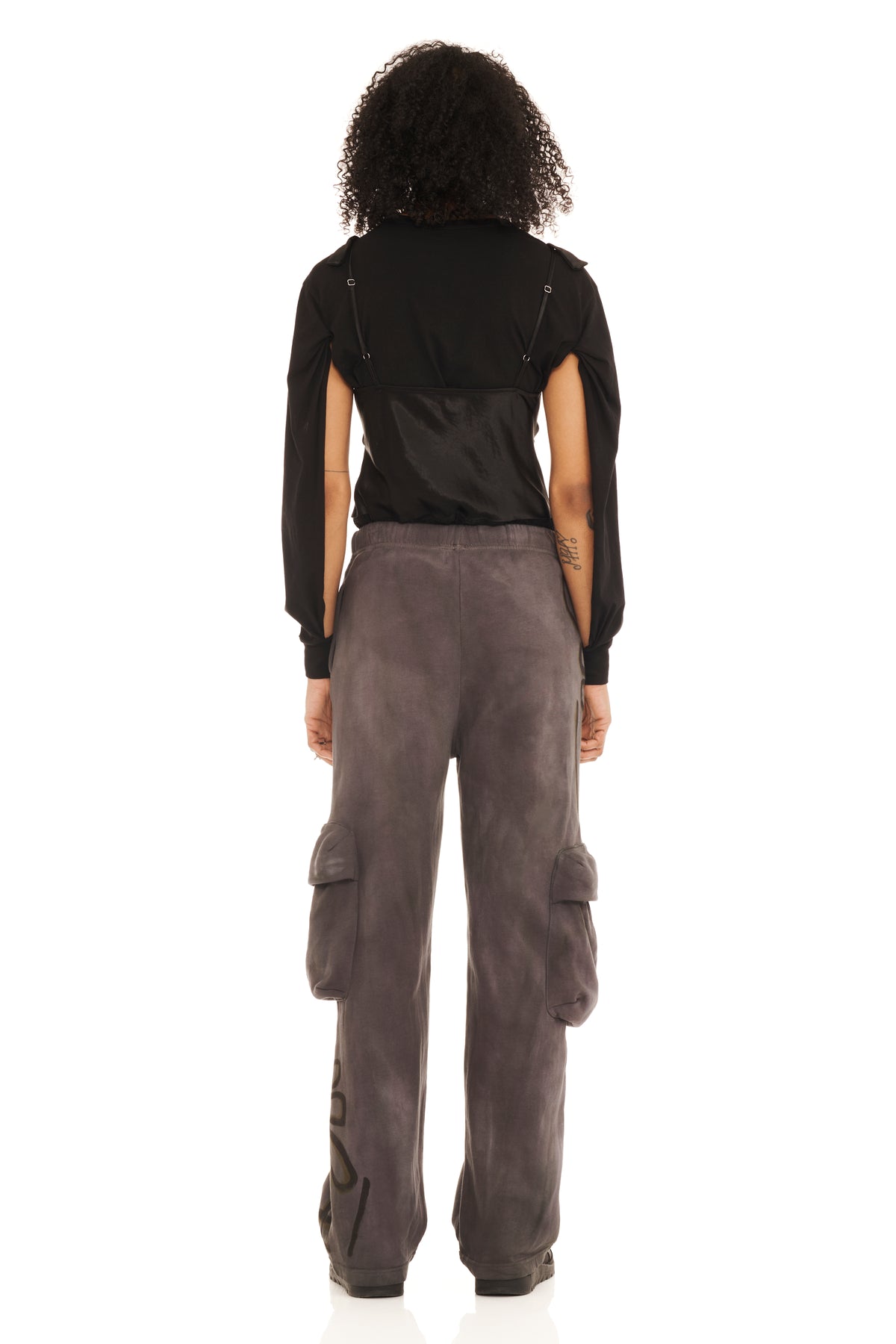 DARK CHARCOAL FLOWER POT CARGO SWEATPANT