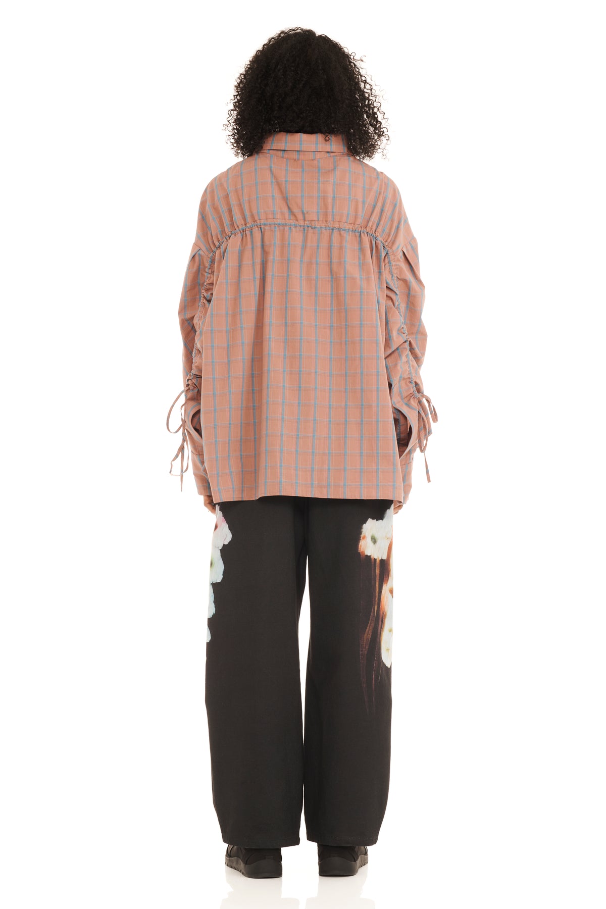 MAUVE PLAID CHASON SCRUNCH SHIRT