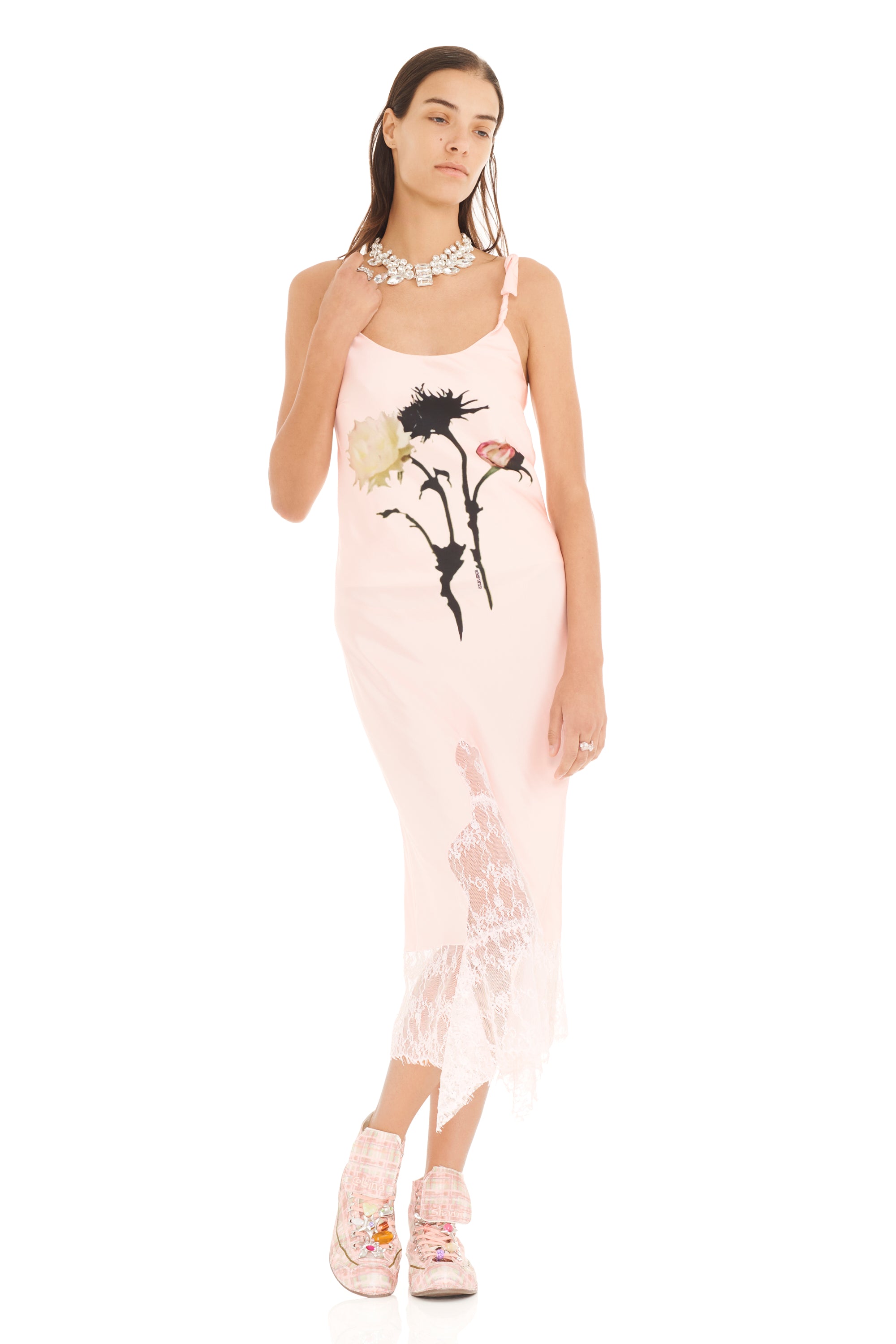 BLUSH FLOWER GOTH CYPRESS DRESS