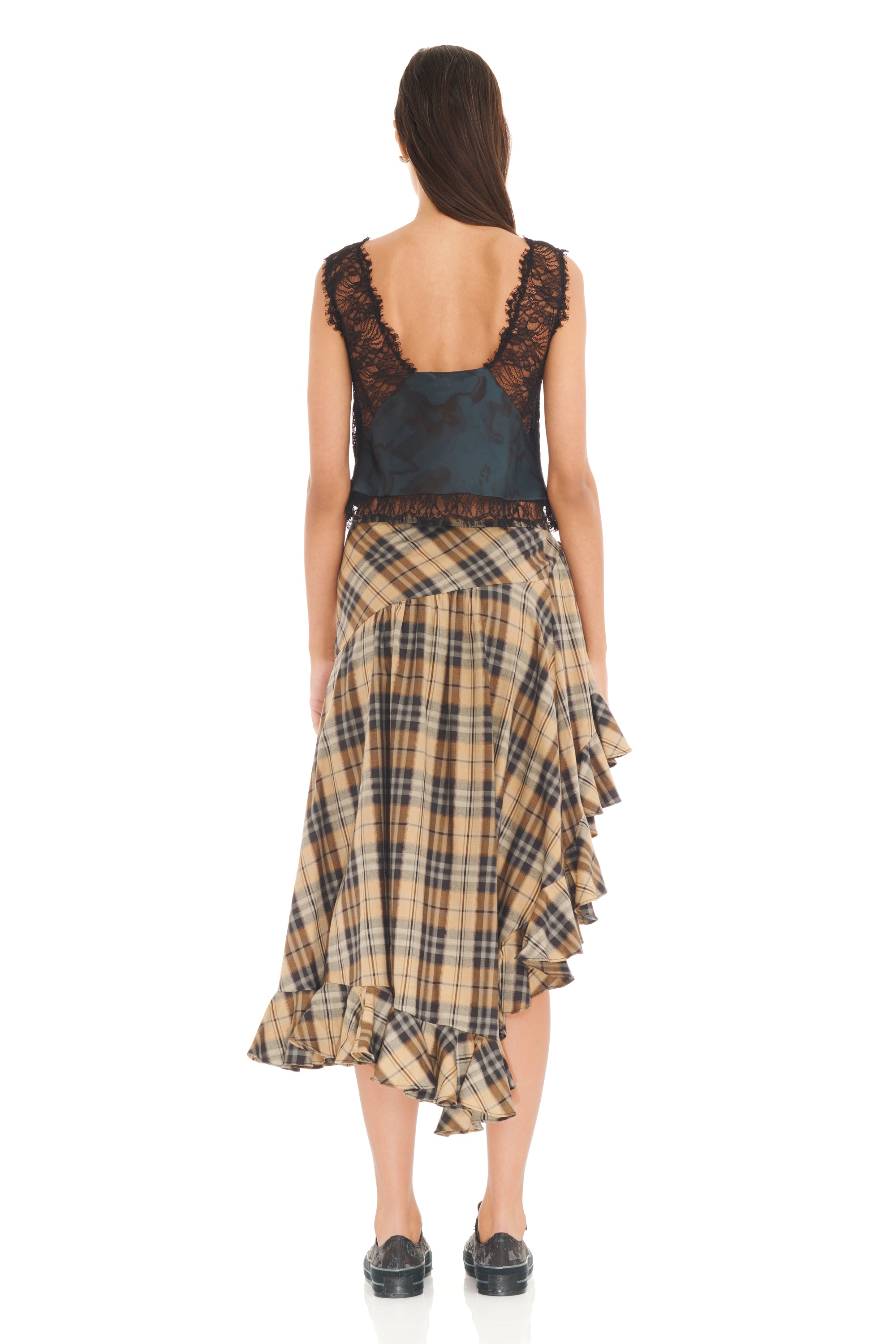 BLACK WATERCOLOR FLORAL RAINA TOP
