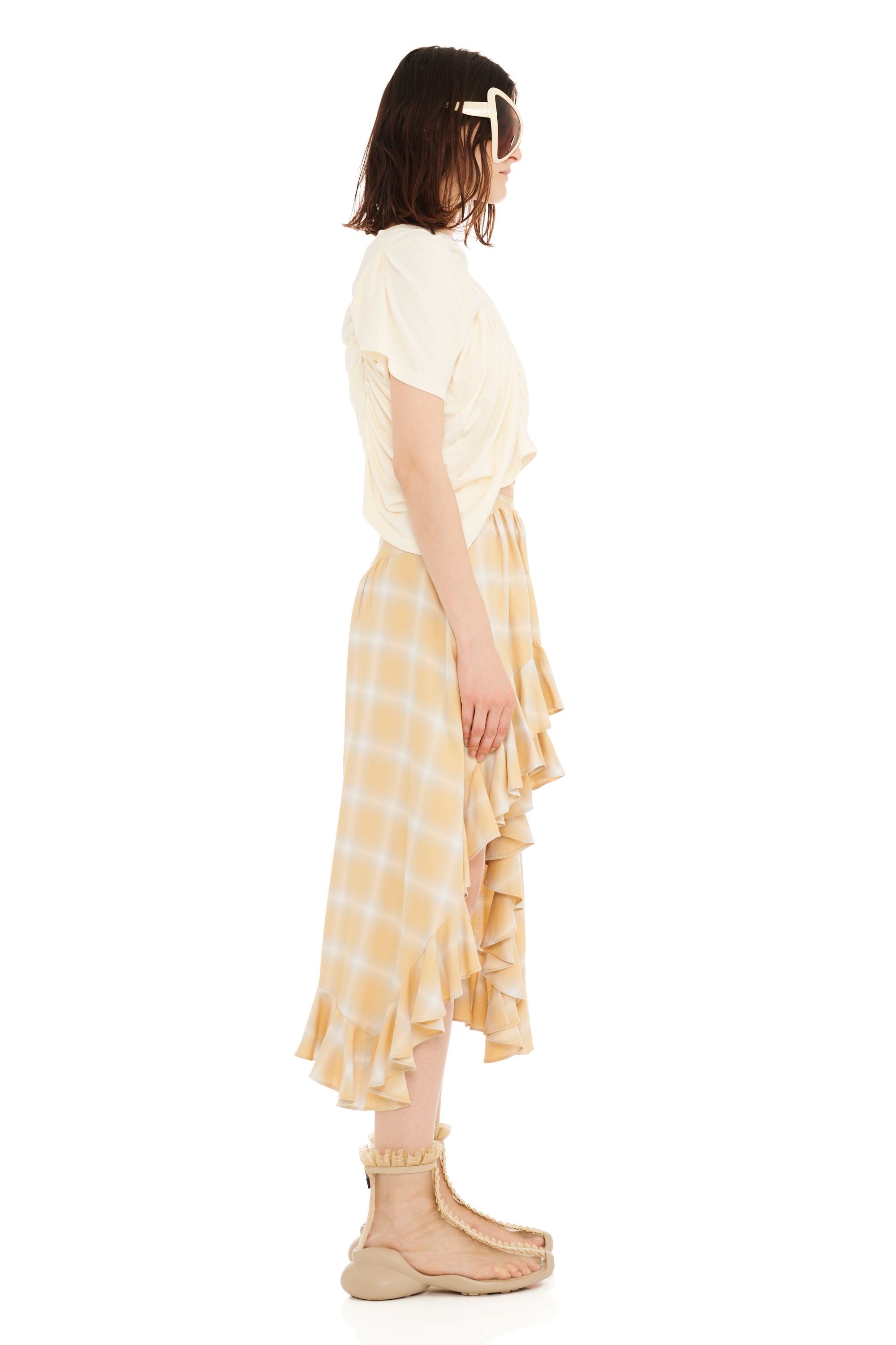 SUNNY PLAID FLORIST SKIRT