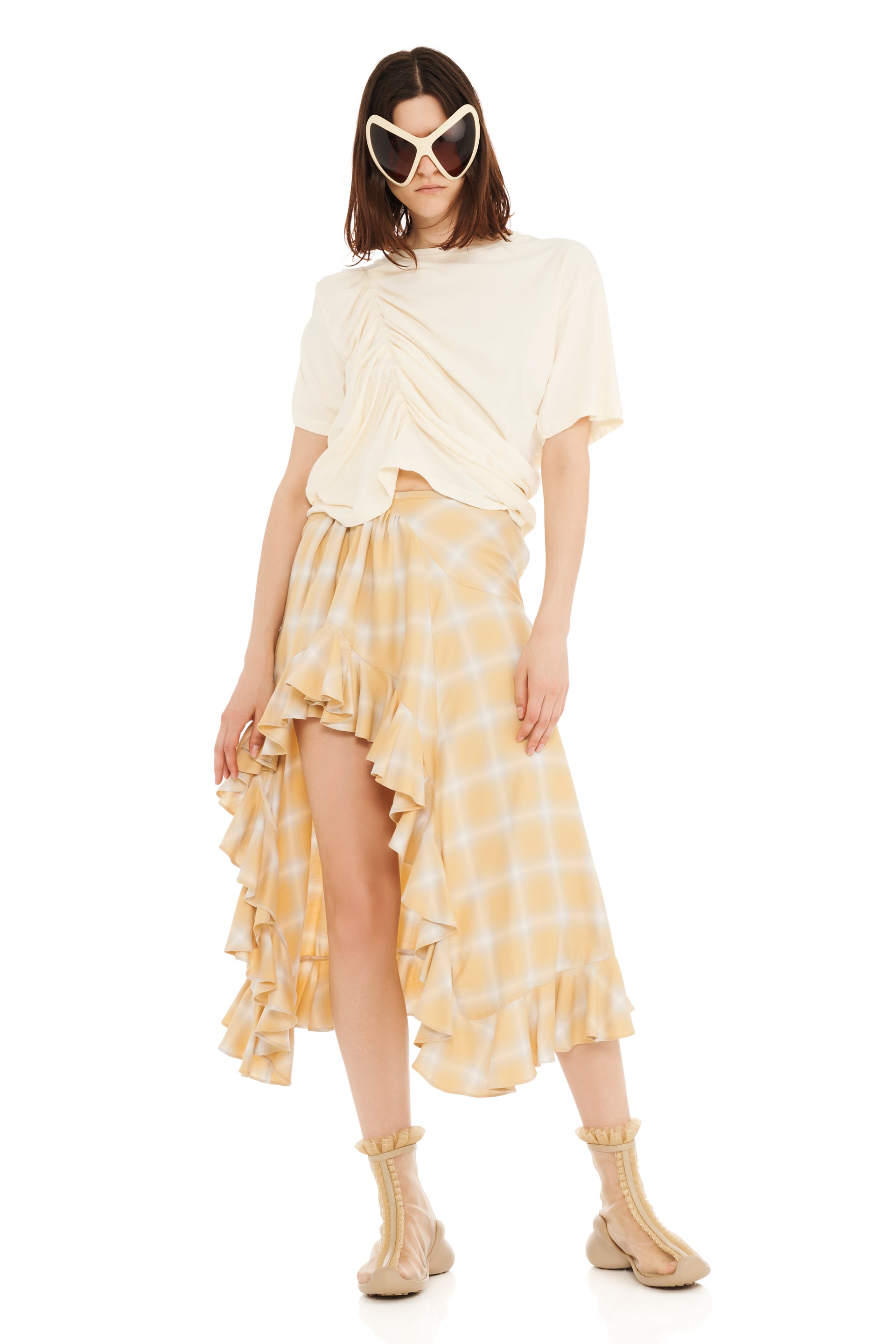 SUNNY PLAID FLORIST SKIRT
