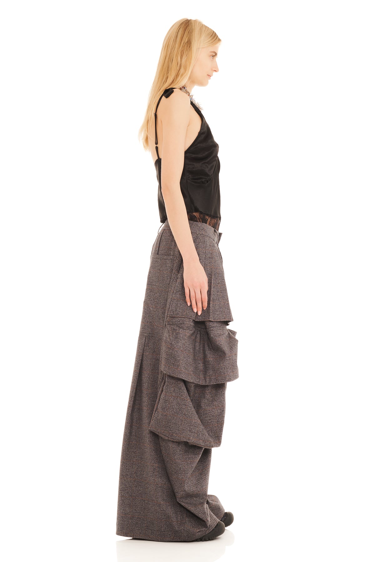 STONE PLAID HAZEL CARGO PANT