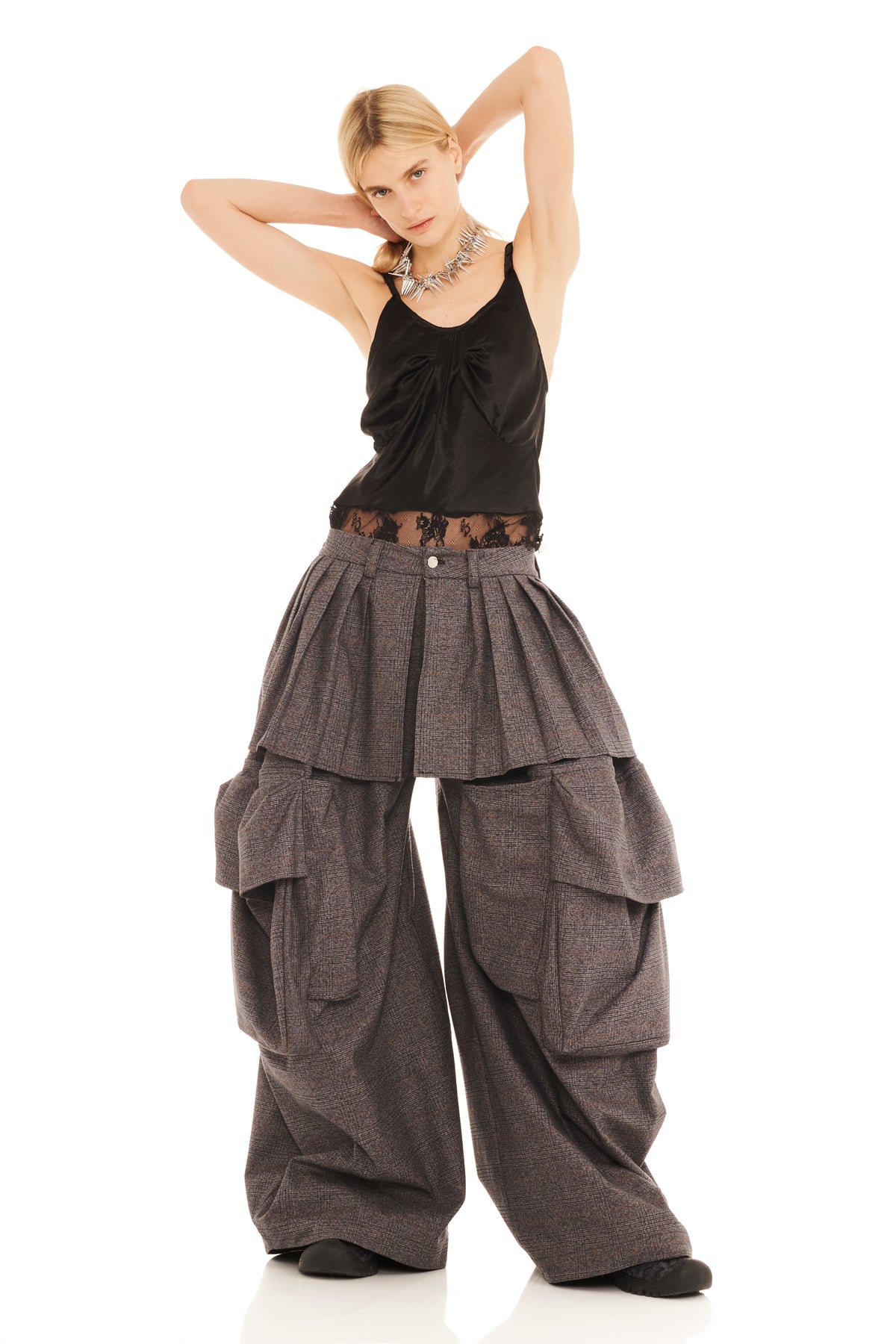 STONE PLAID HAZEL CARGO PANT