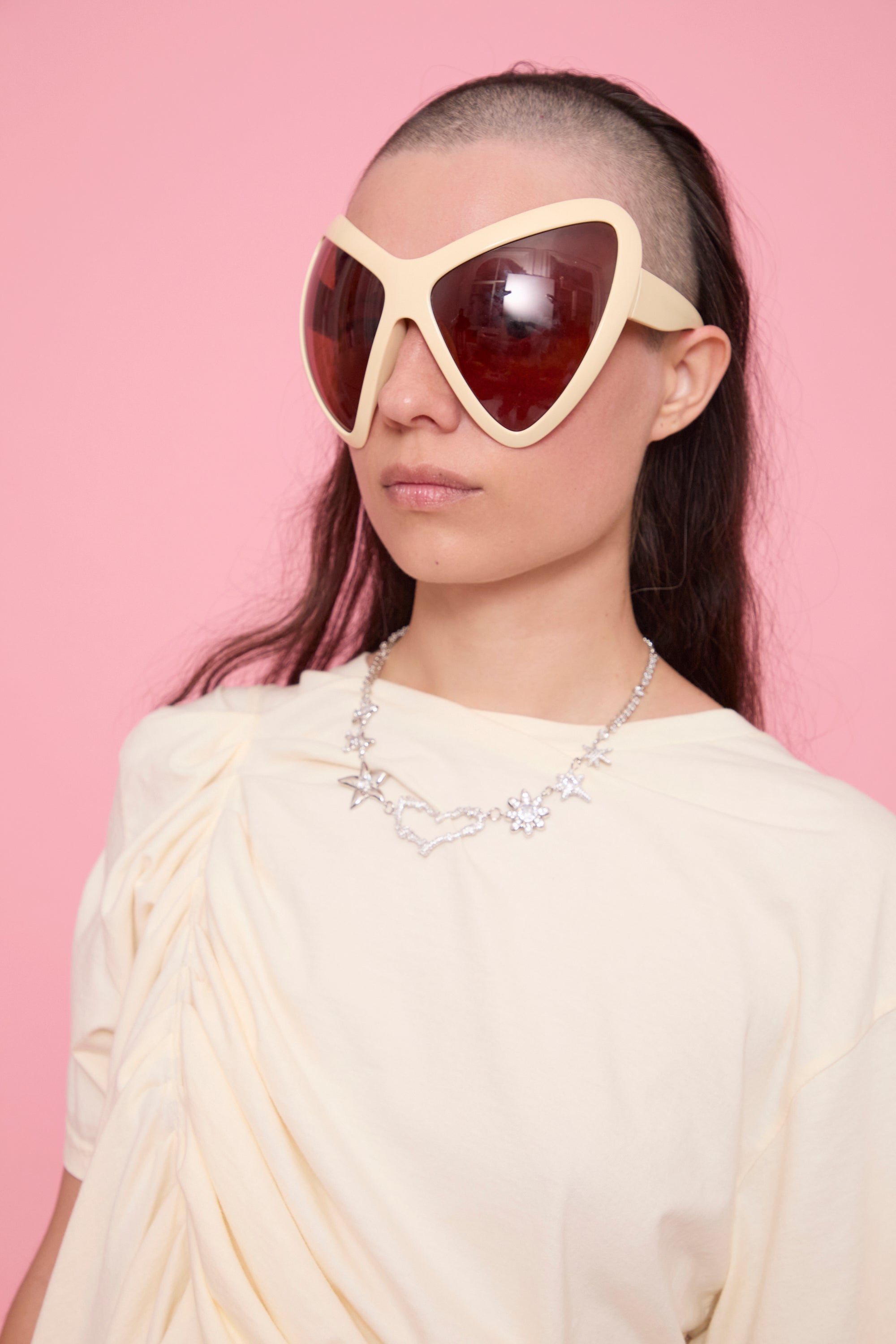 CRYSTAL CLEAR HEART FLAME CONSTELLATION NECKLACE