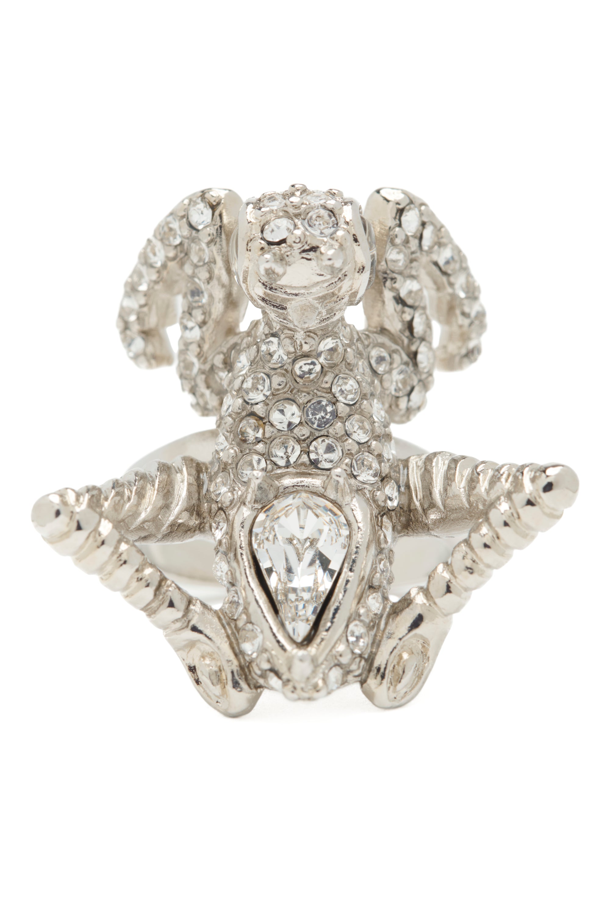 SILVER CLEAR MANTIS RING