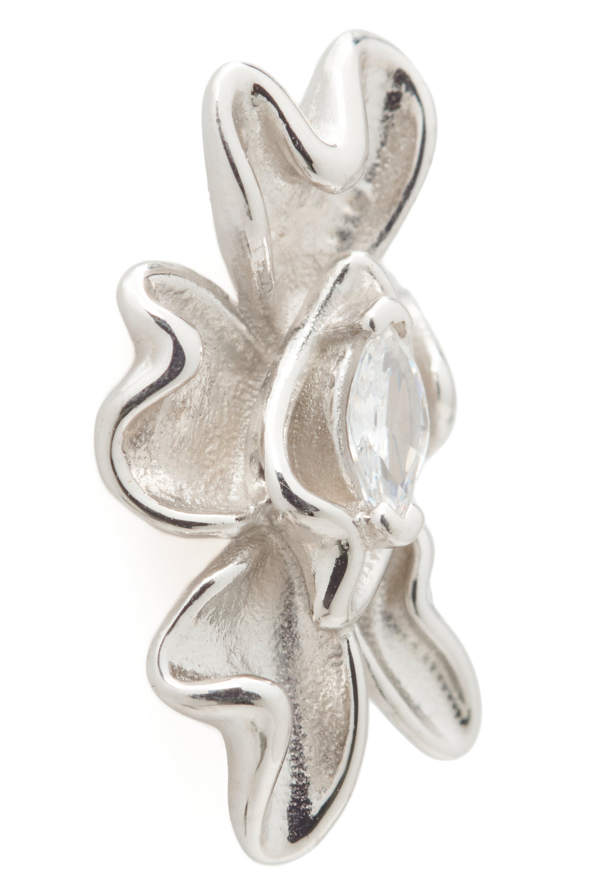 CRYSTAL CLEAR MINI MOLTEN FLOWER EARRINGS
