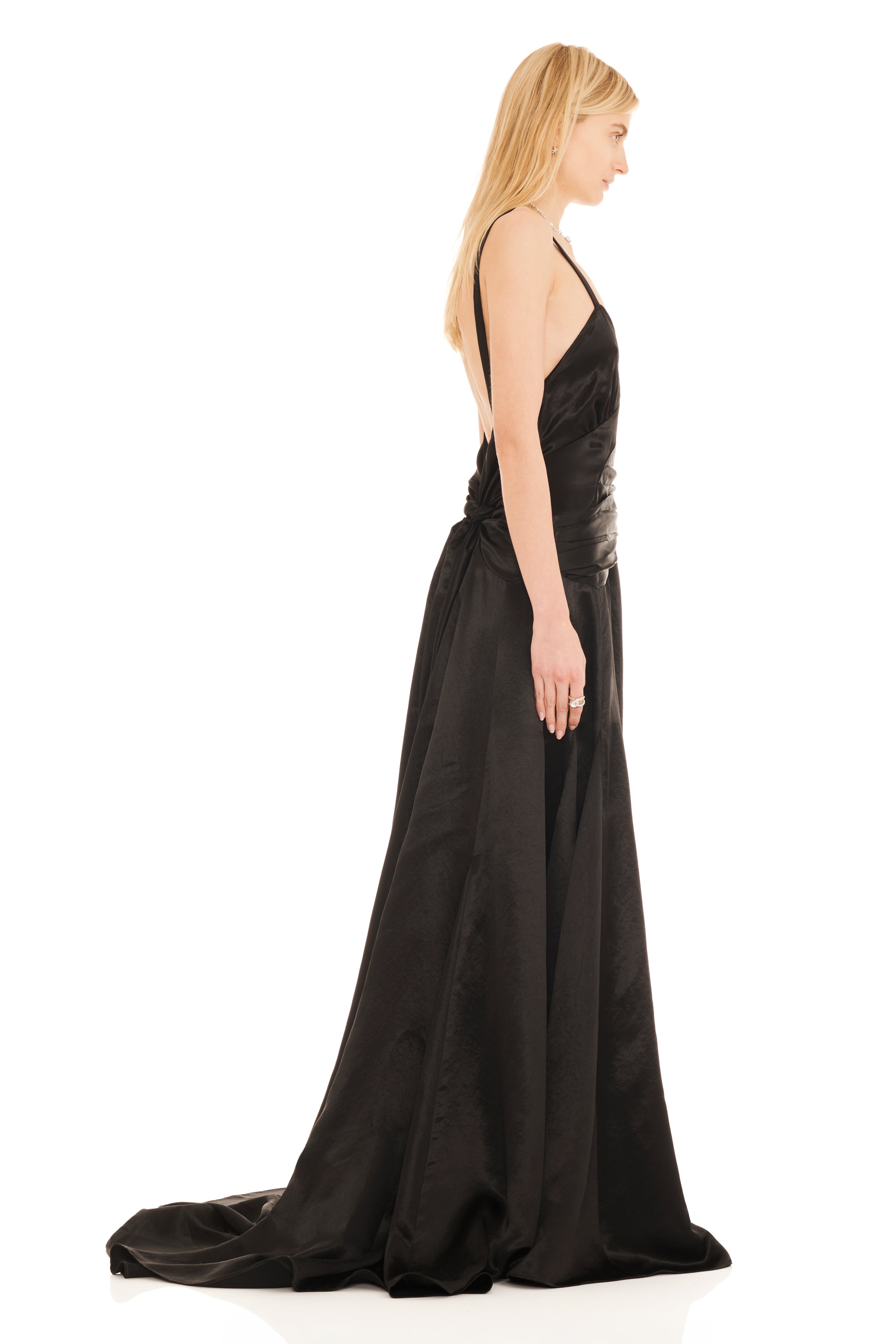 BLACK PLUME GOWN