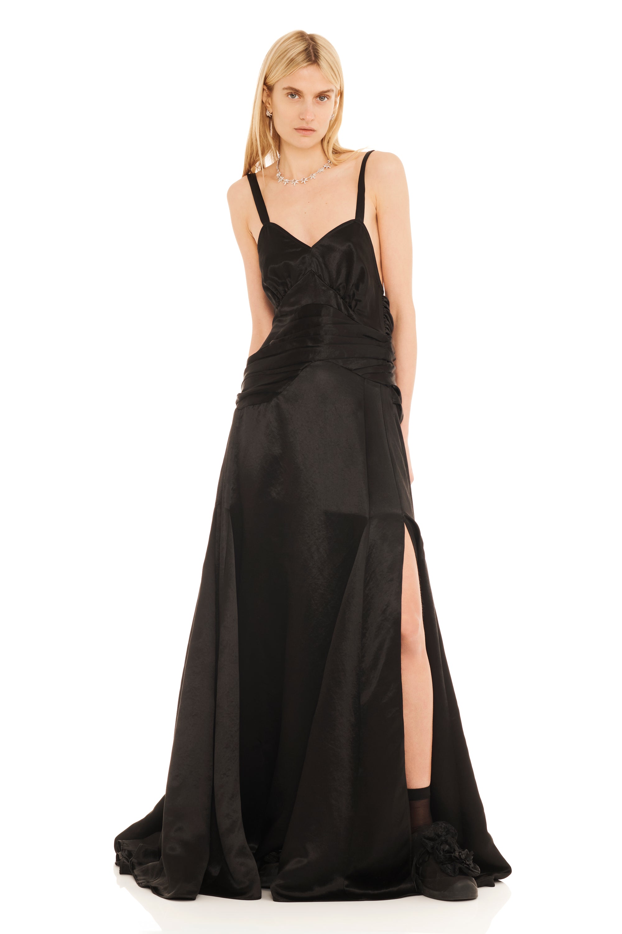 BLACK PLUME GOWN