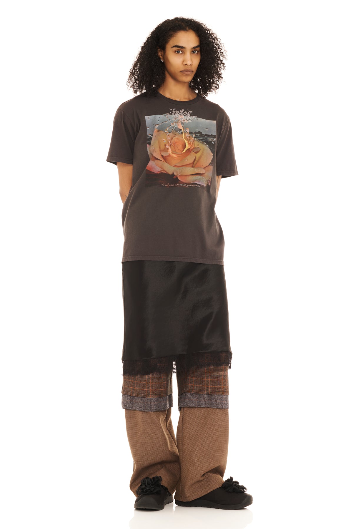 CHARCOAL INTENTIONS RHINESTONE GRAPHIC TEE