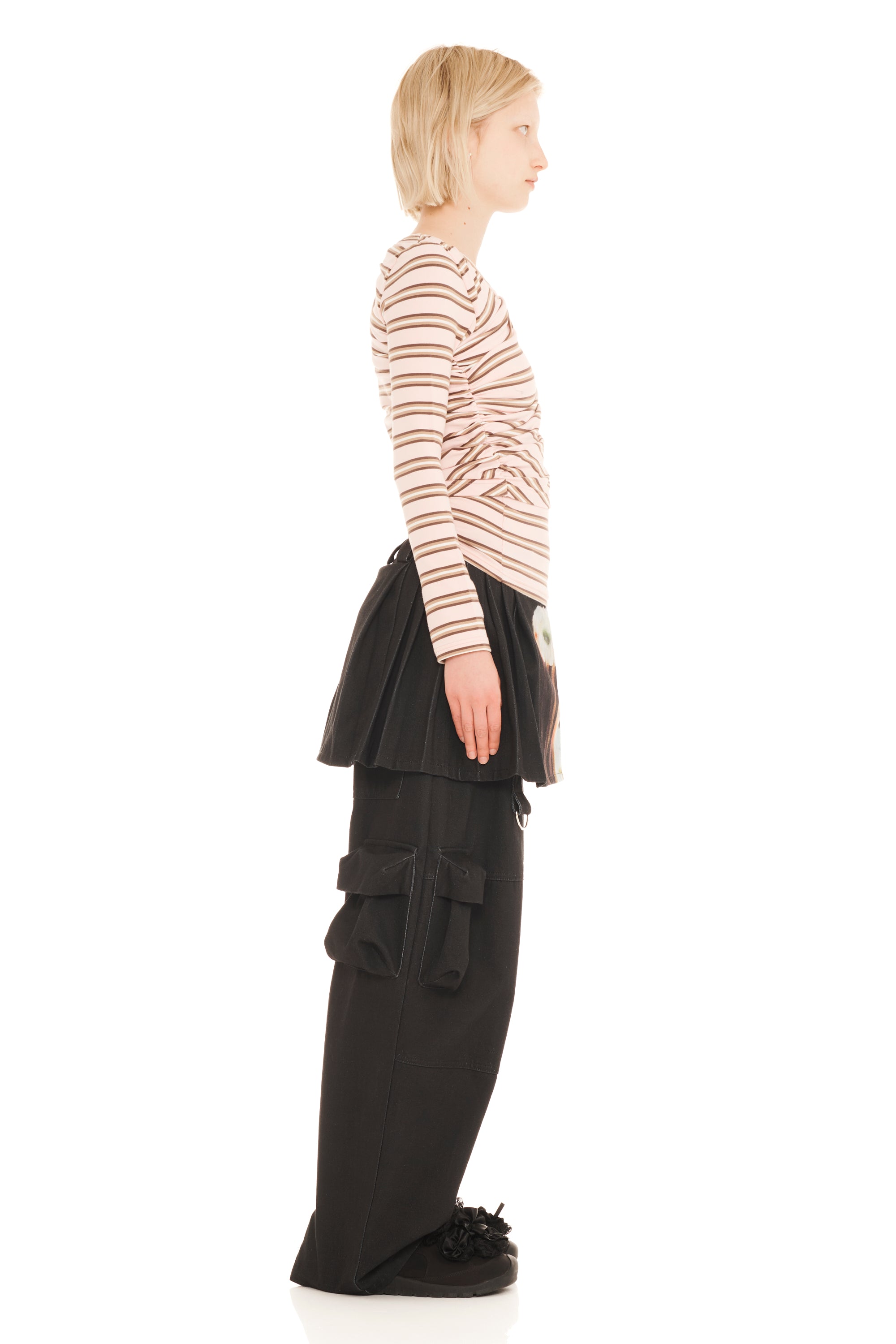 PINK BROWN STRIPE WRAPPED CARDIO CREW
