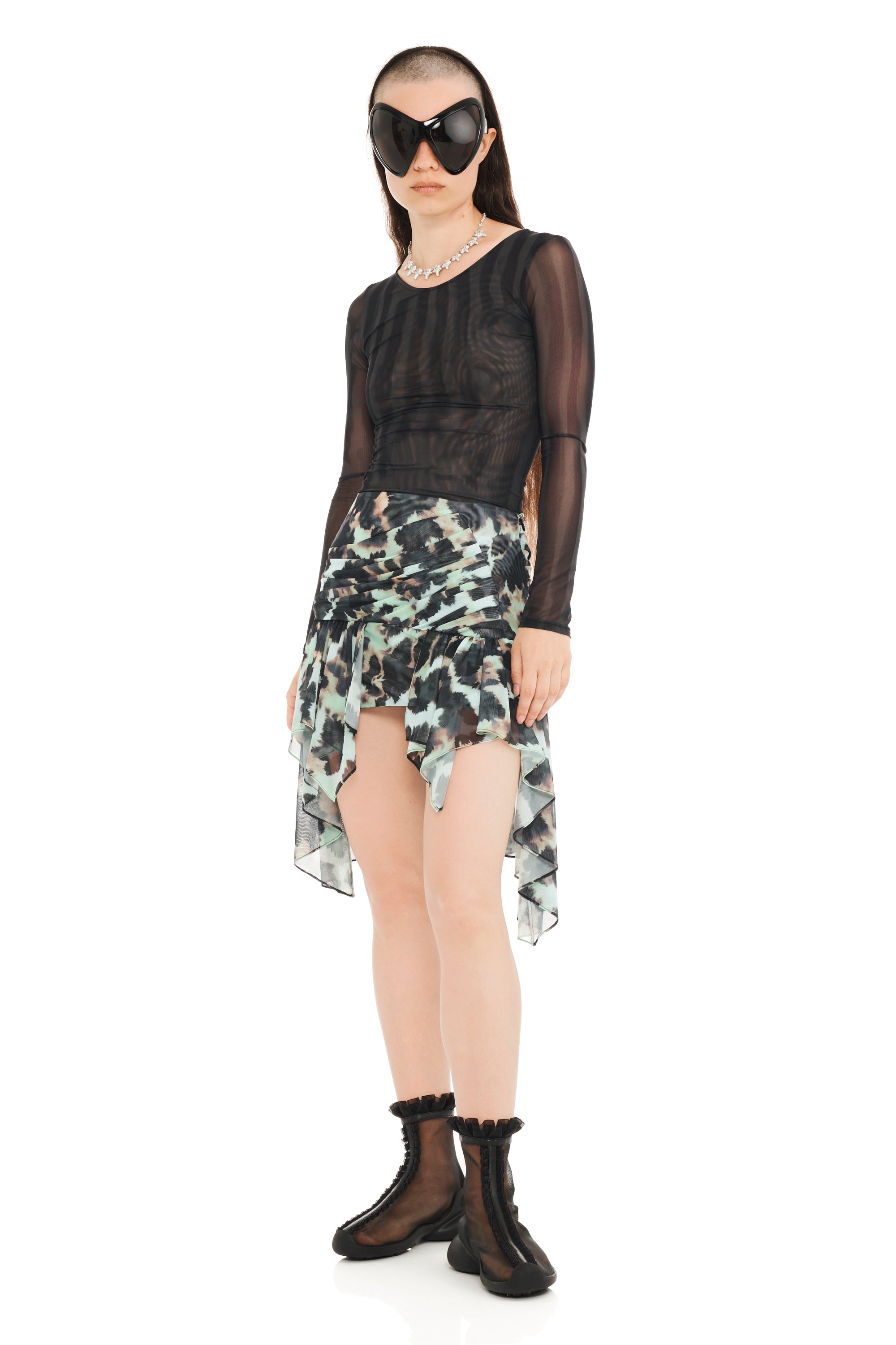 SNOW LEOPARD CELOSIA MINI SKIRT