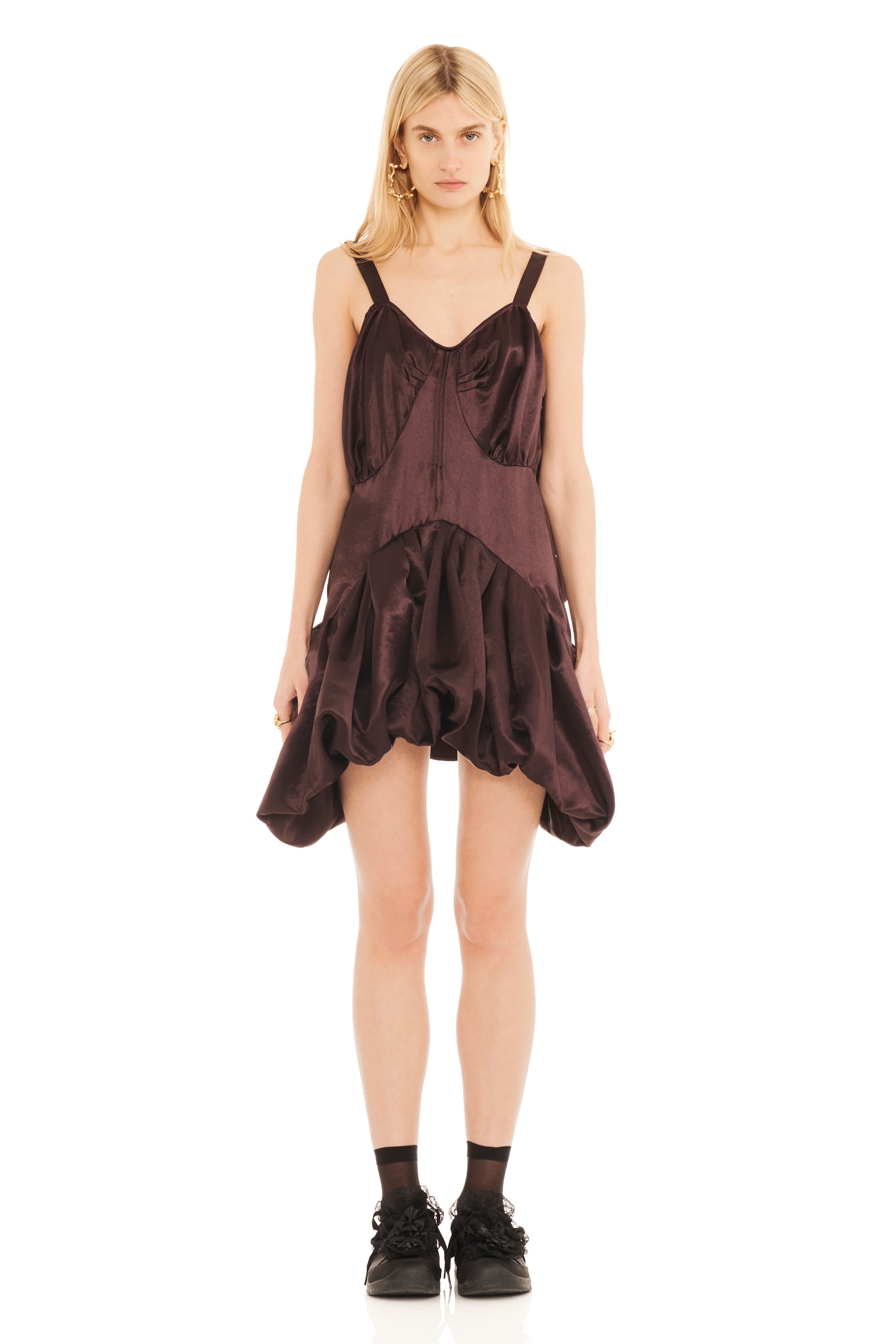 CHOCOLATE VALERIAN SLIP DRESS